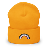 Embroidered Asexual Rainbow Beanie: Pride Flag LGBTQ+ Design