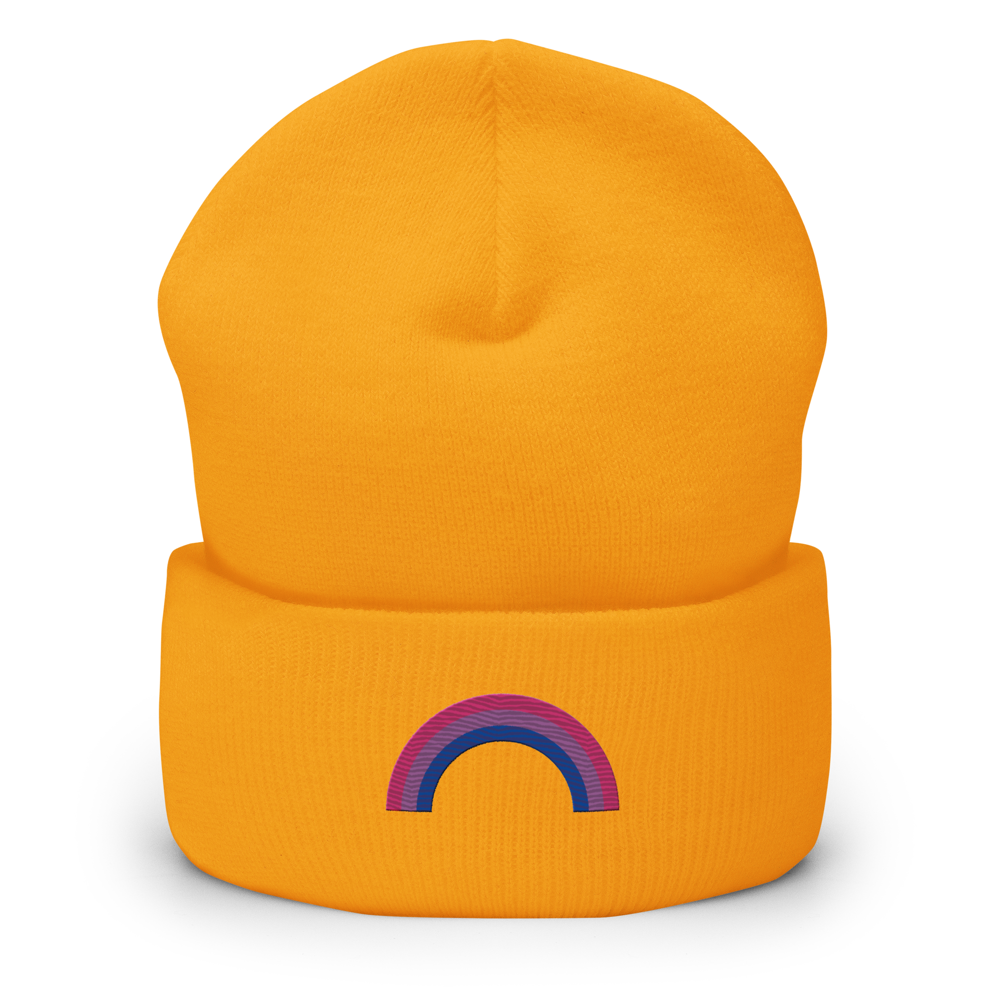 Embroidered Bisexual Rainbow Beanie: Pride Flag LGBTQ+ Design