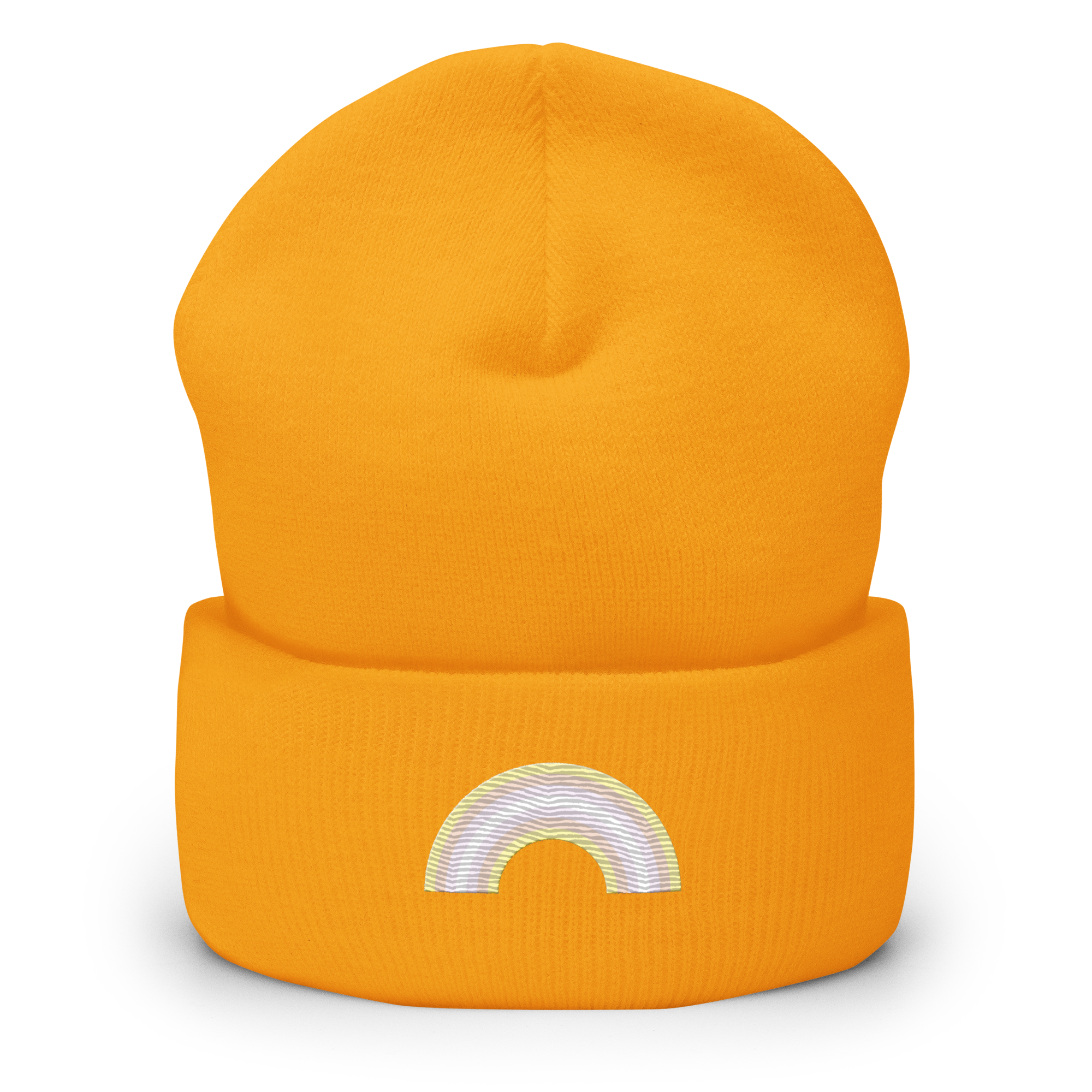 Embroidered Pangender Rainbow Beanie: Pride Flag LGBTQ+ Design