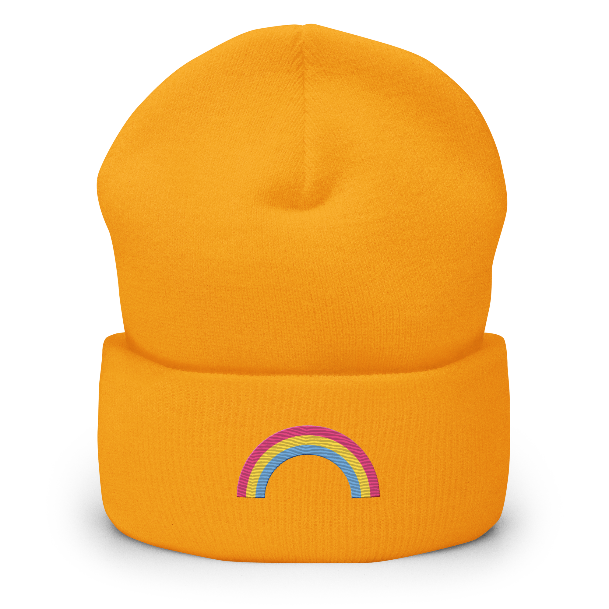Embroidered Pansexual Rainbow Beanie: Pride Flag LGBTQ+ Design