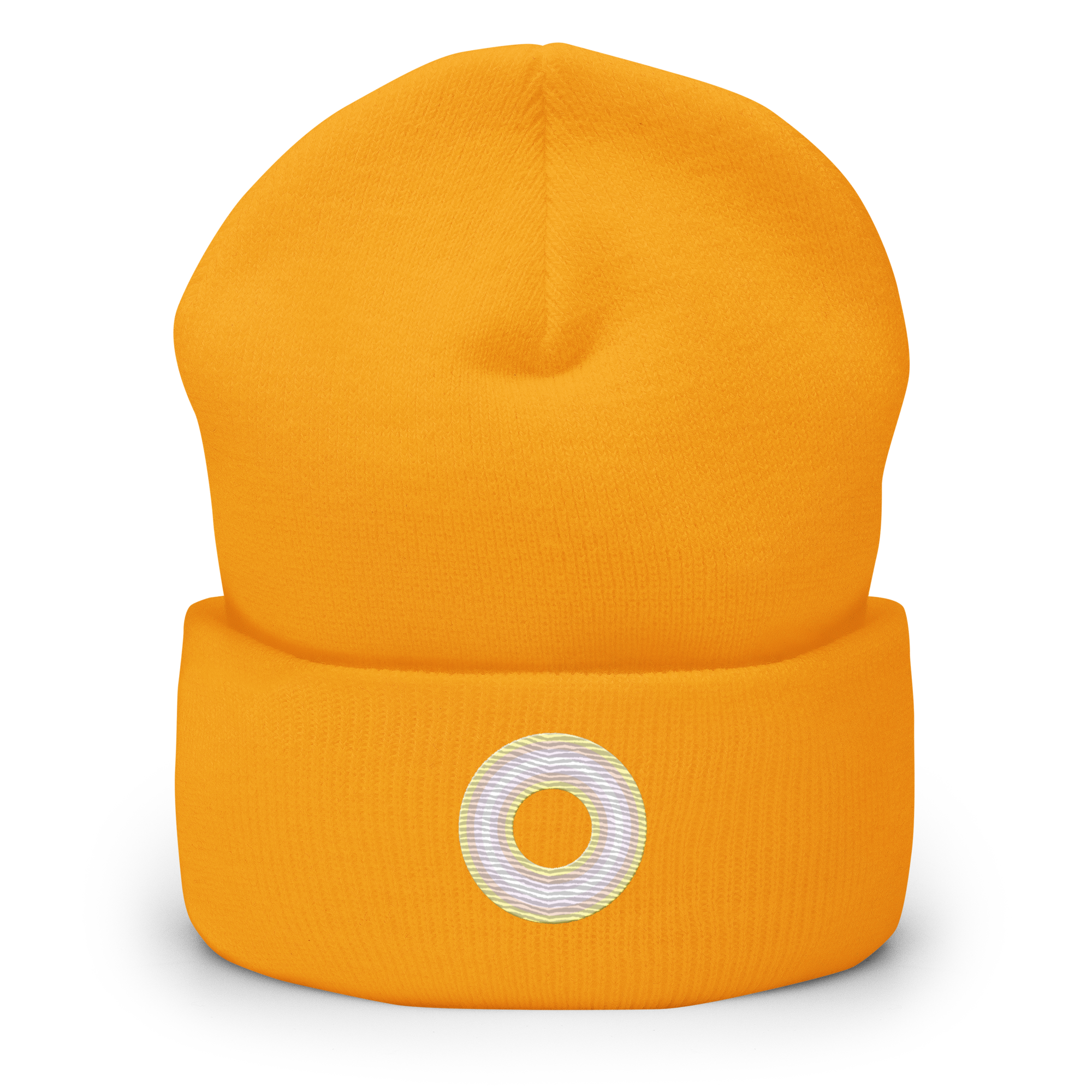 Embroidered Beanie: Pangender Pride Ring Emblem Design