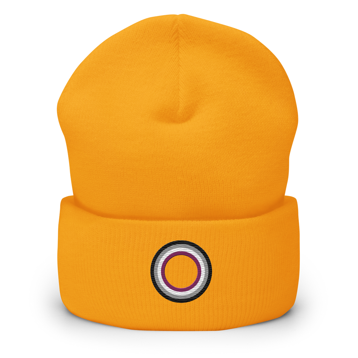 Embroidered Beanie: Asexual Pride Ring Emblem Design