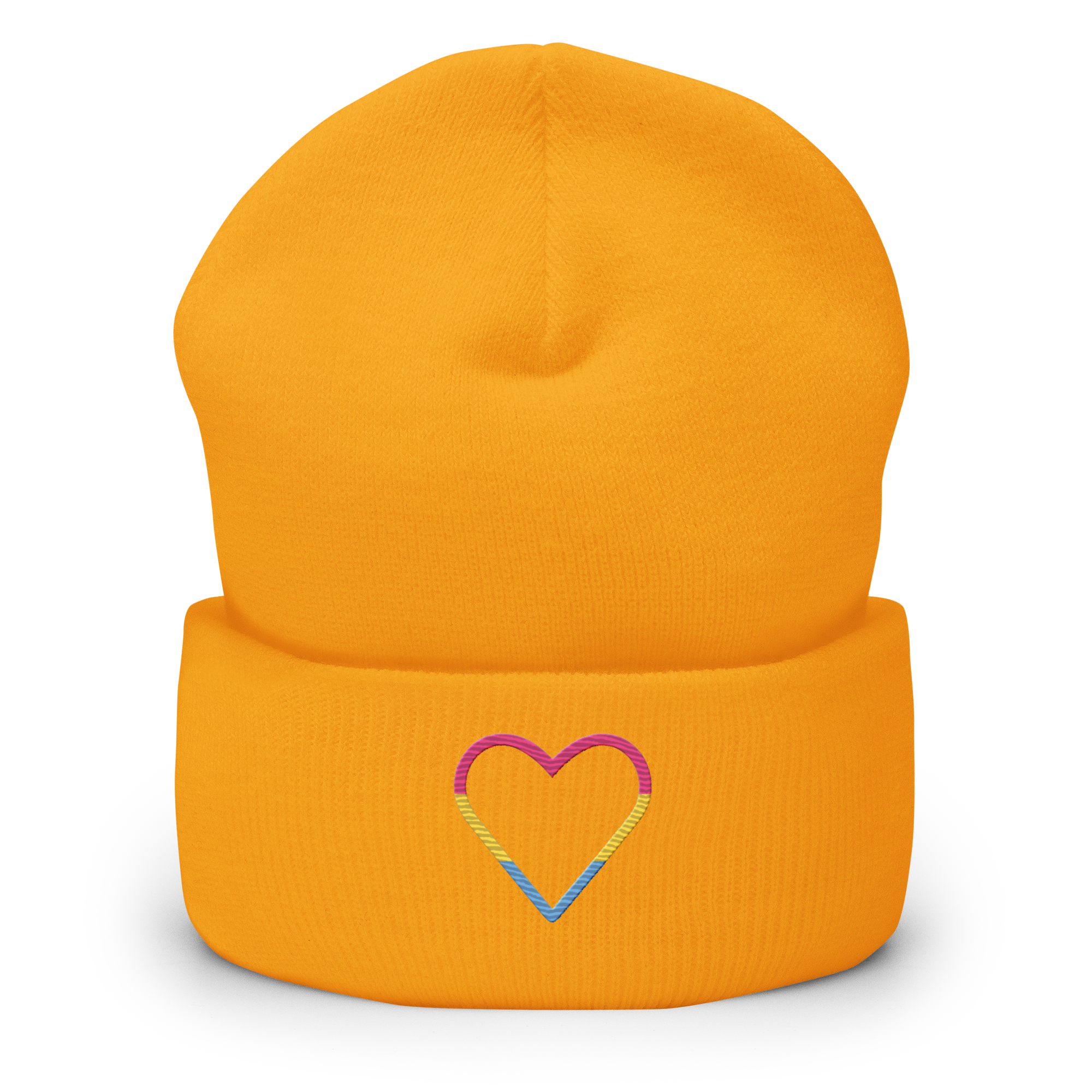 Pansexual Heart Beanie: Embroidered Pride Hat