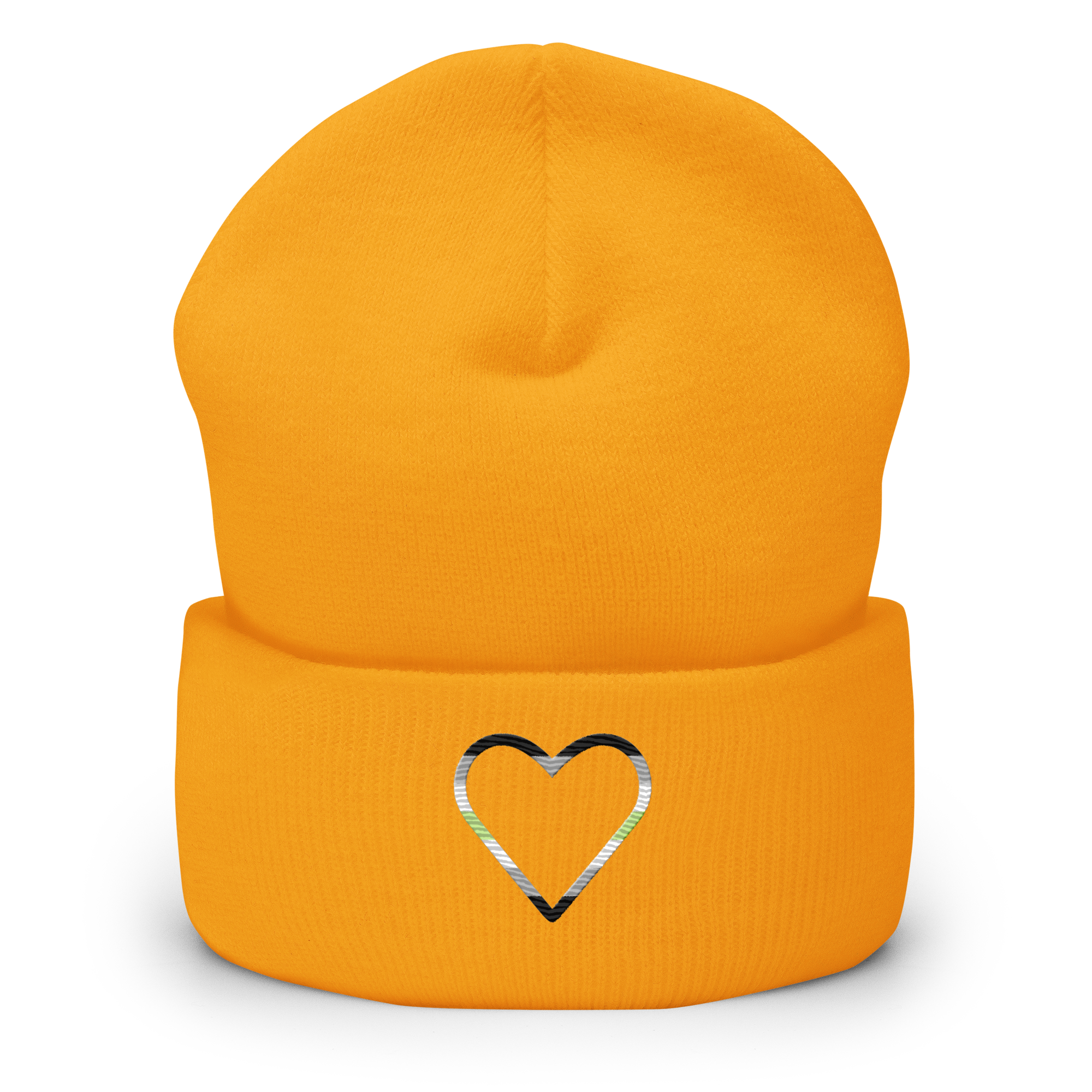 Agender Heart Beanie: Embroidered Pride Hat