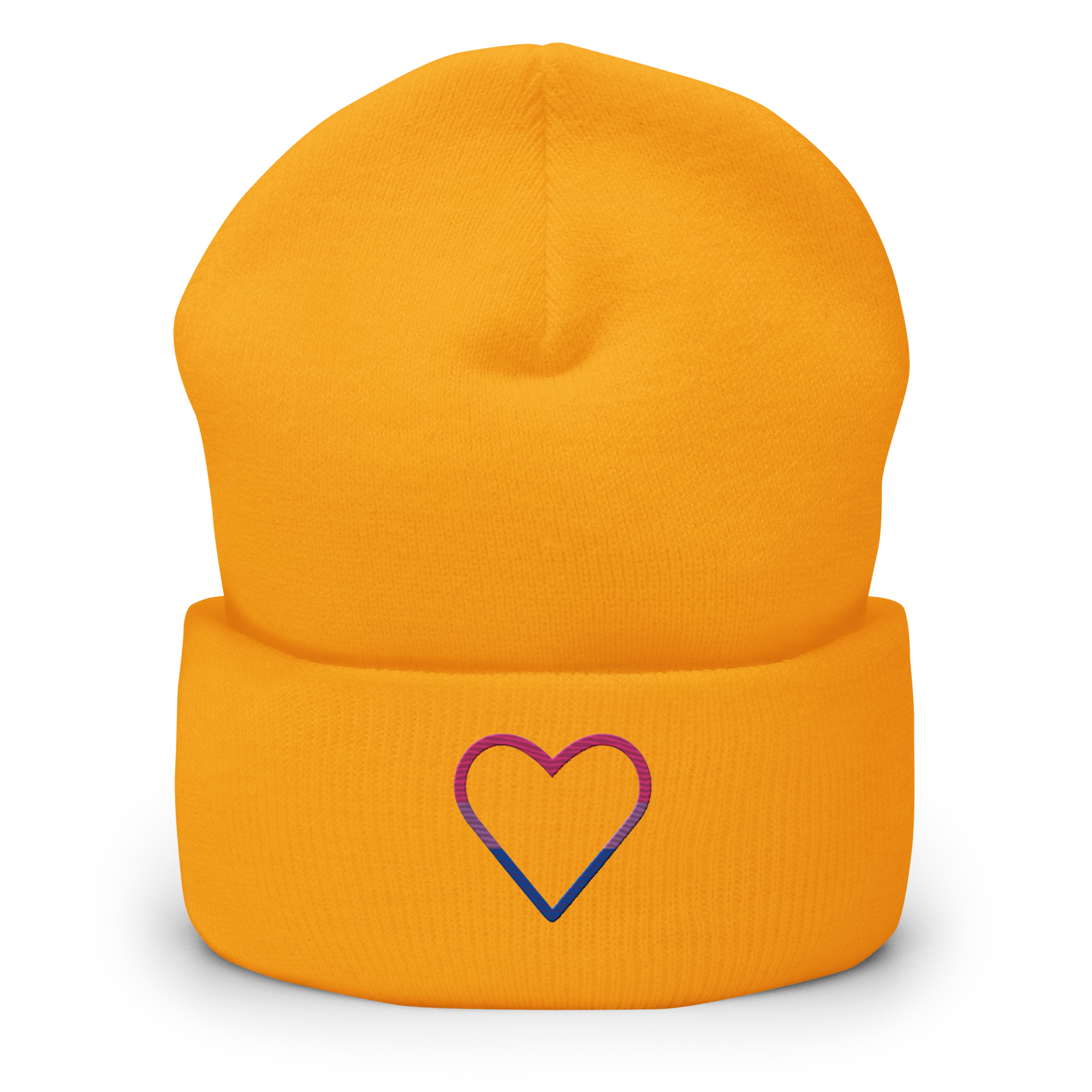 Bisexual Heart Beanie: Embroidered Pride Hat