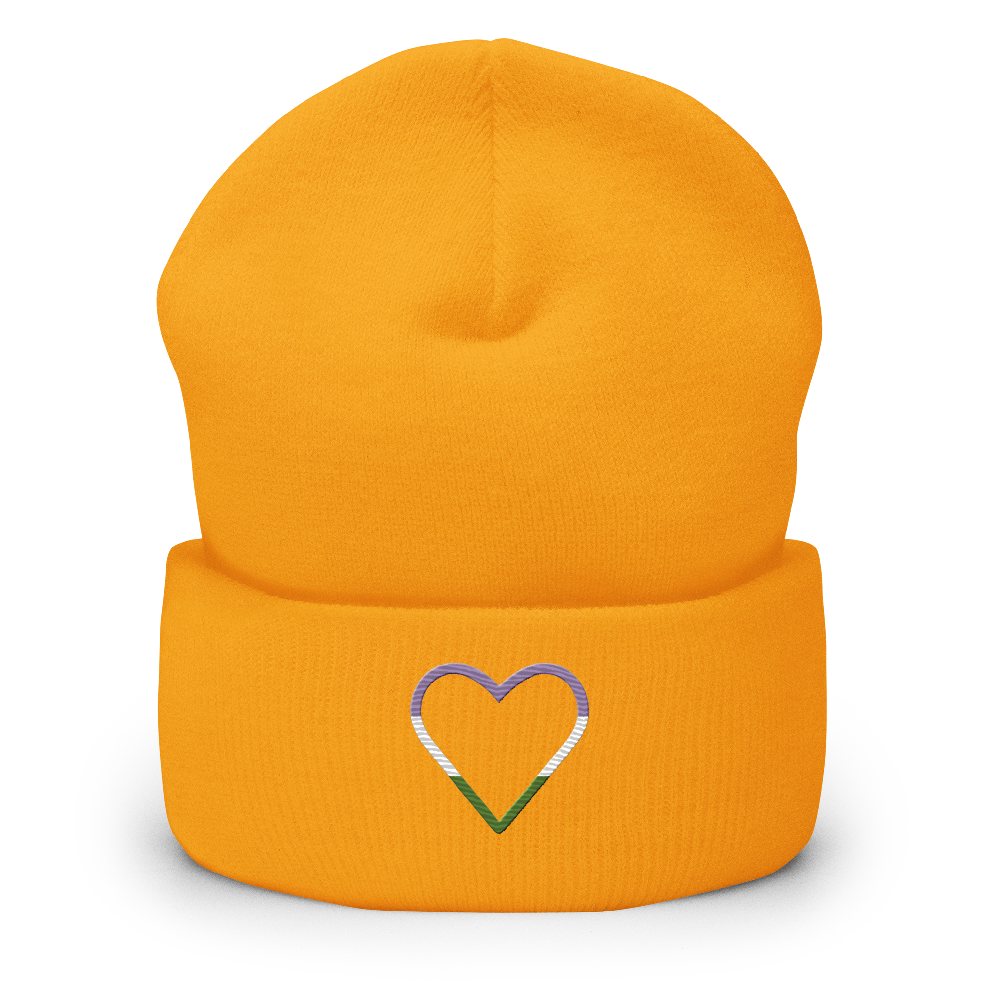 Genderqueer Heart Beanie: Embroidered Pride Hat