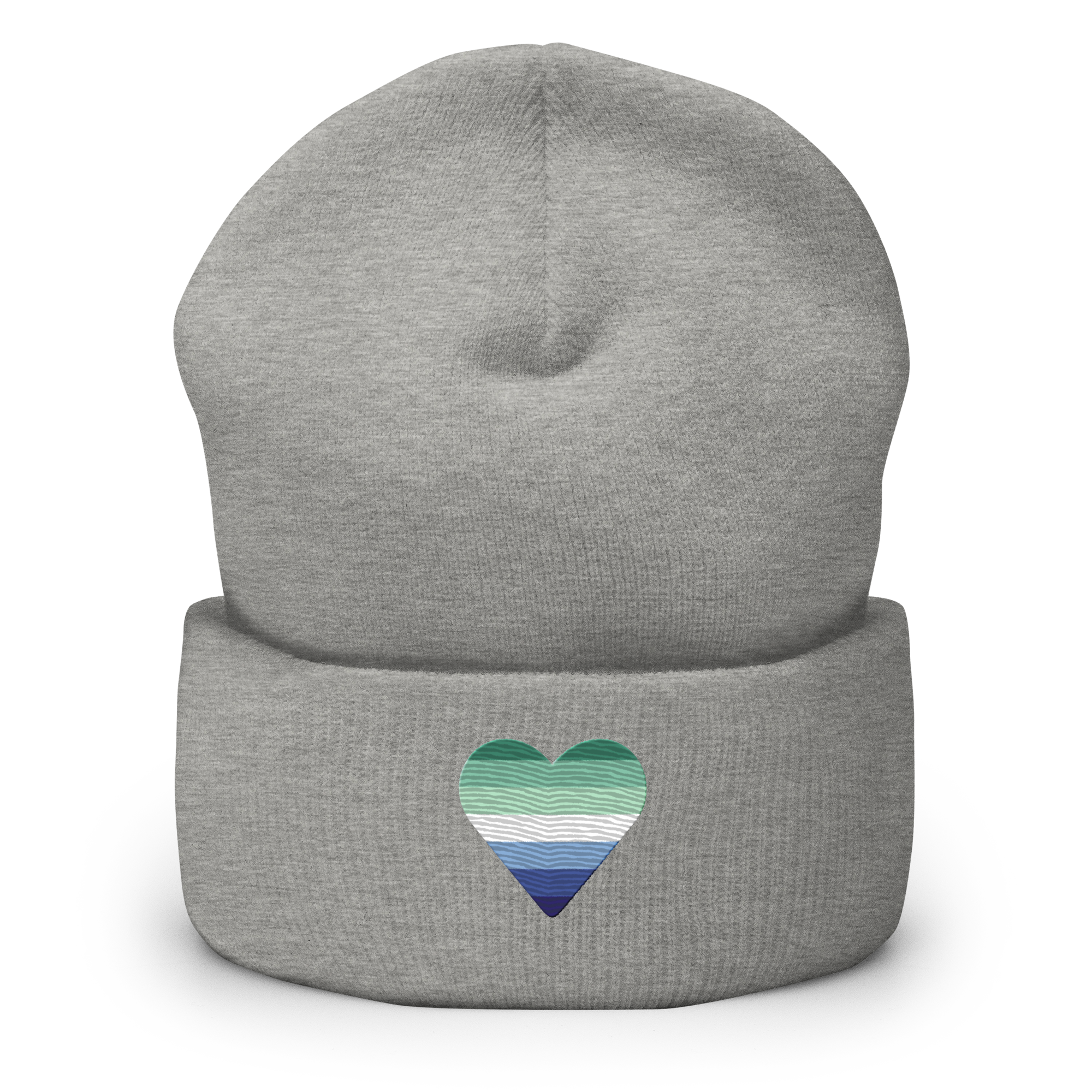 Gay Pride Flag Embroidered Heart Beanie: Celebratory LGBTQ+ Pride Design
