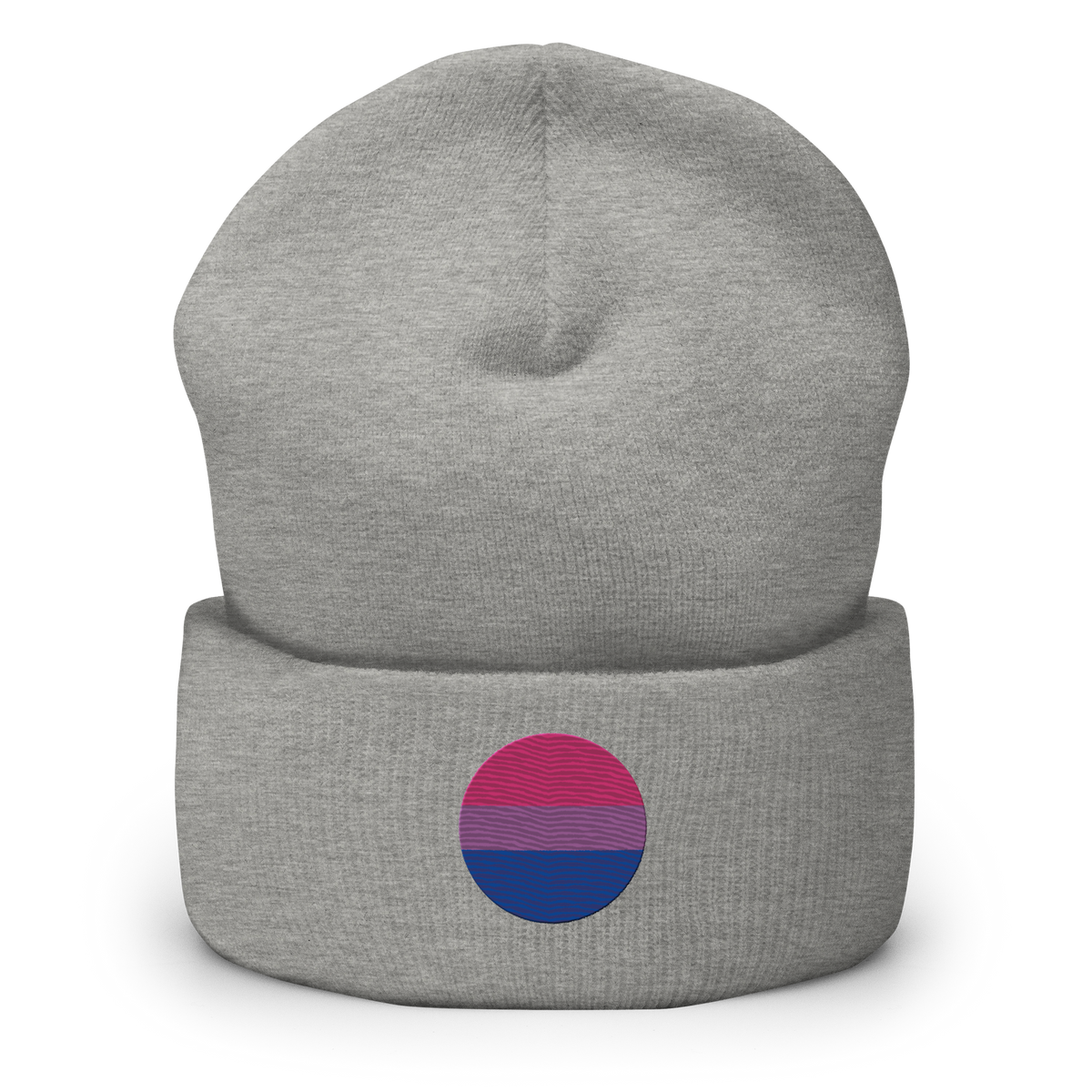 Bisexual Flag Embroidered Circle Beanie: Celebratory LGBTQ+ Pride Design