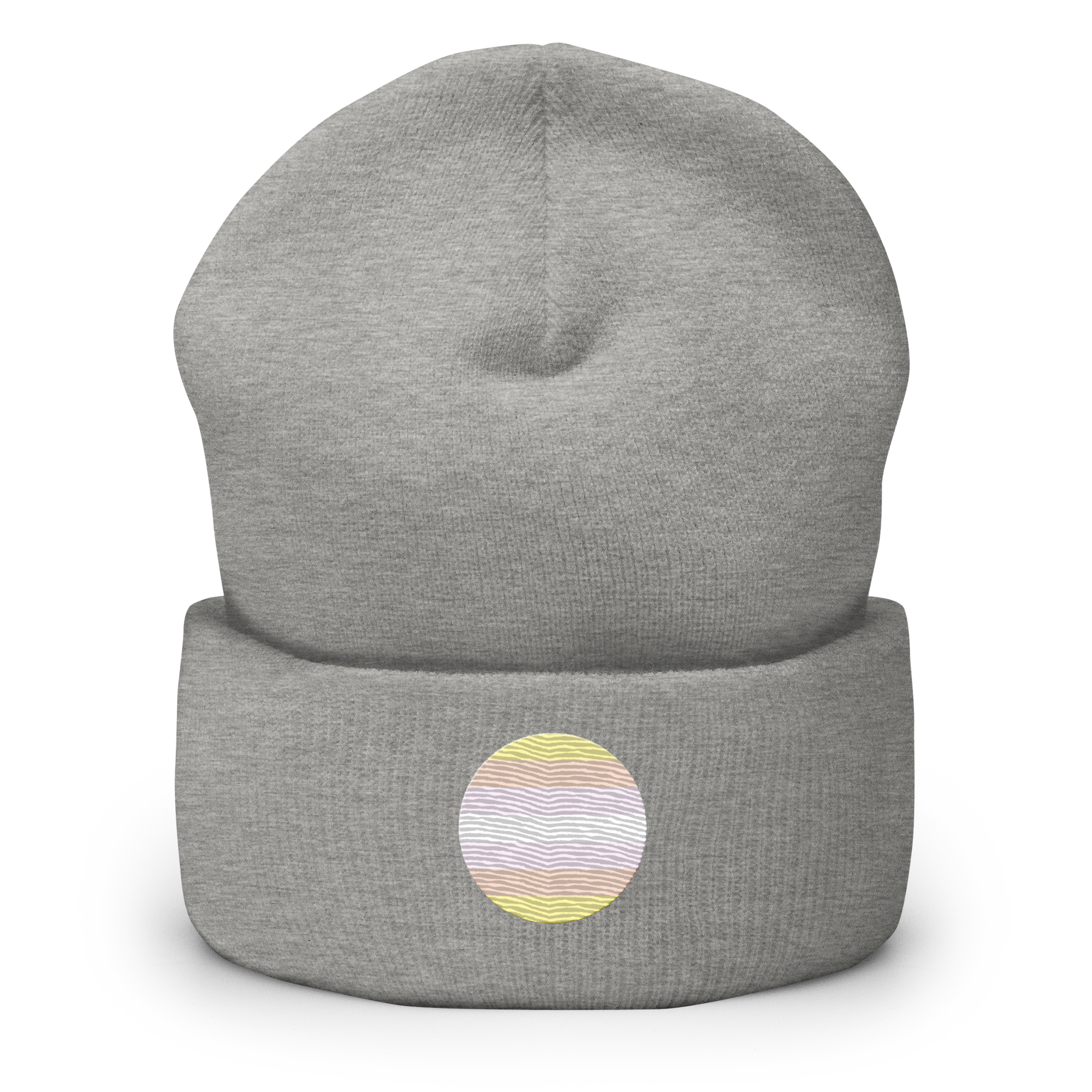 Pangender Flag Embroidered Circle Beanie: Celebratory LGBTQ+ Pride Design