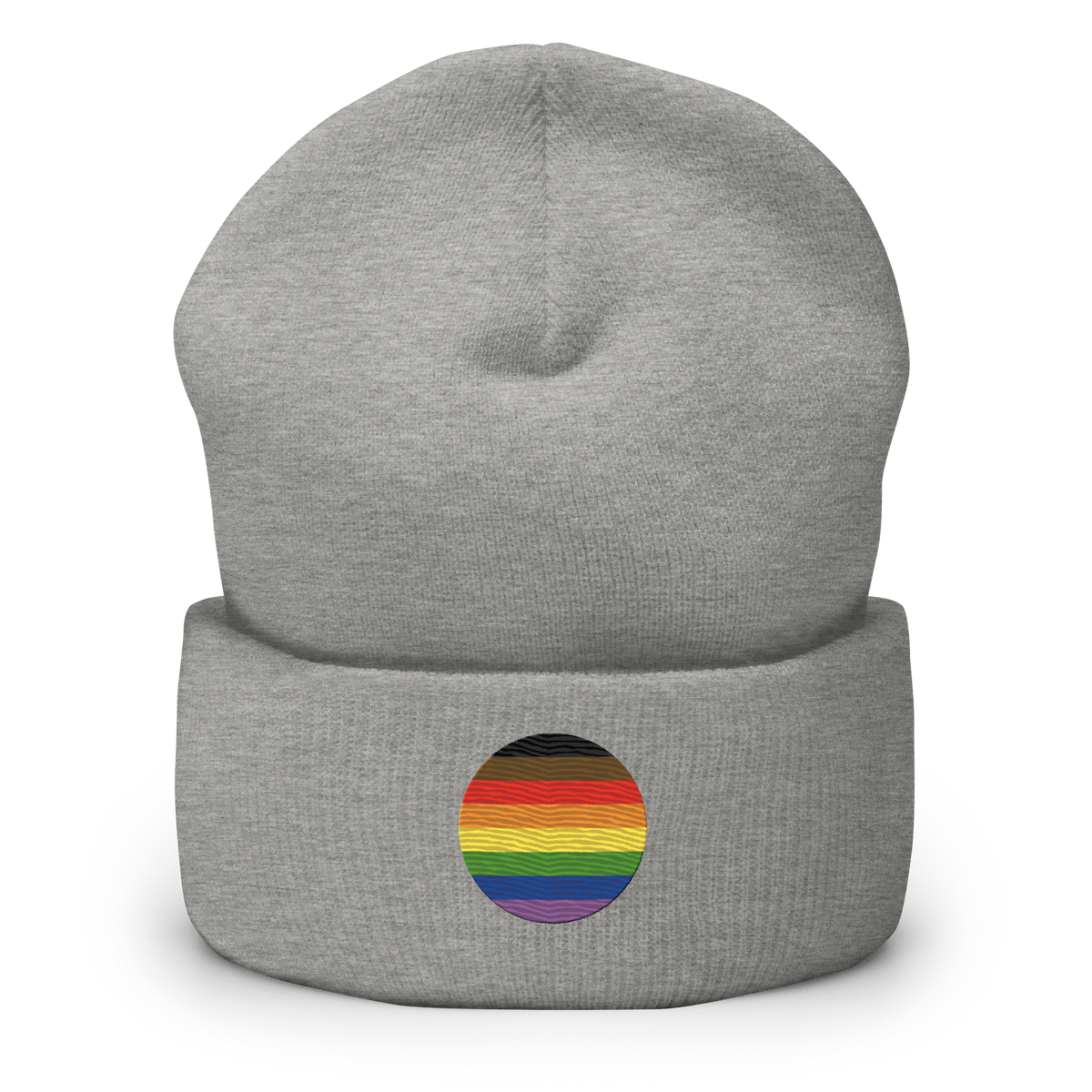 Philly Pride Flag Embroidered Circle Beanie: Celebratory LGBTQ+ Pride Design