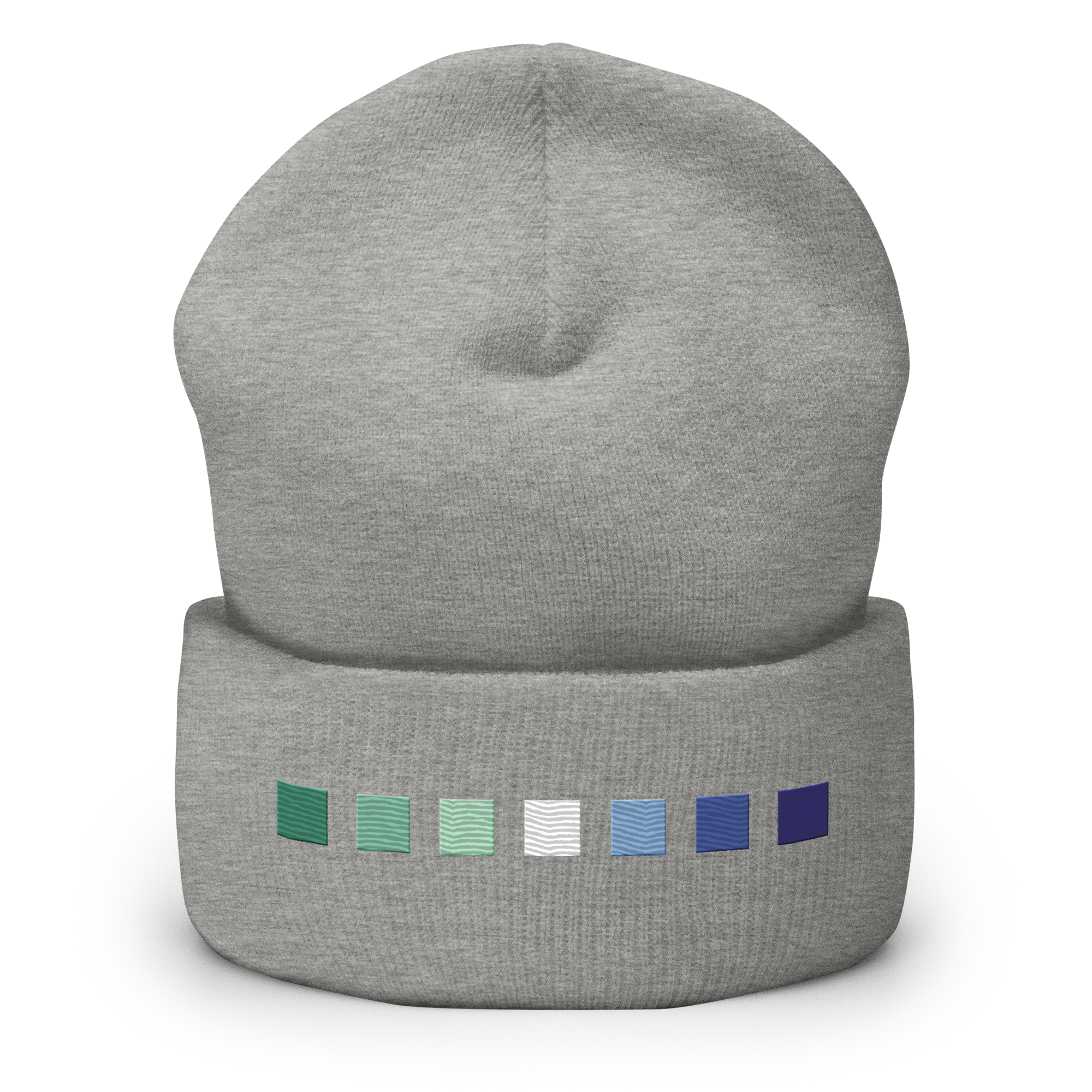 Embroidered Gay Pride Beanie: Pride Flag Horizontal Square Design