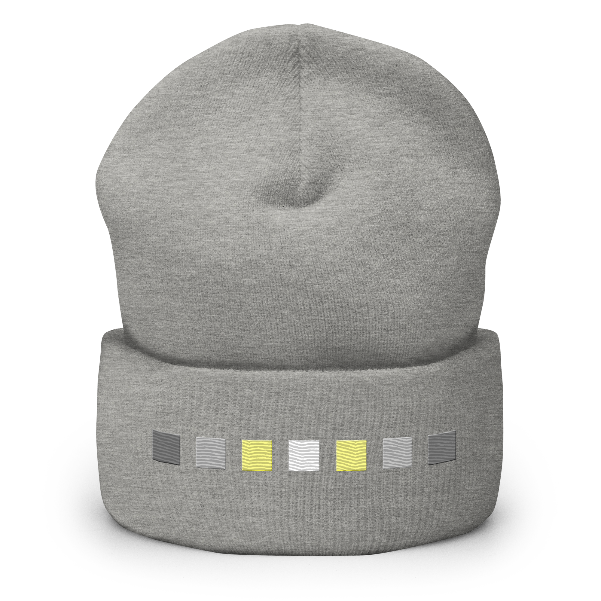 Embroidered Demigender Beanie: Pride Flag Horizontal Square Design