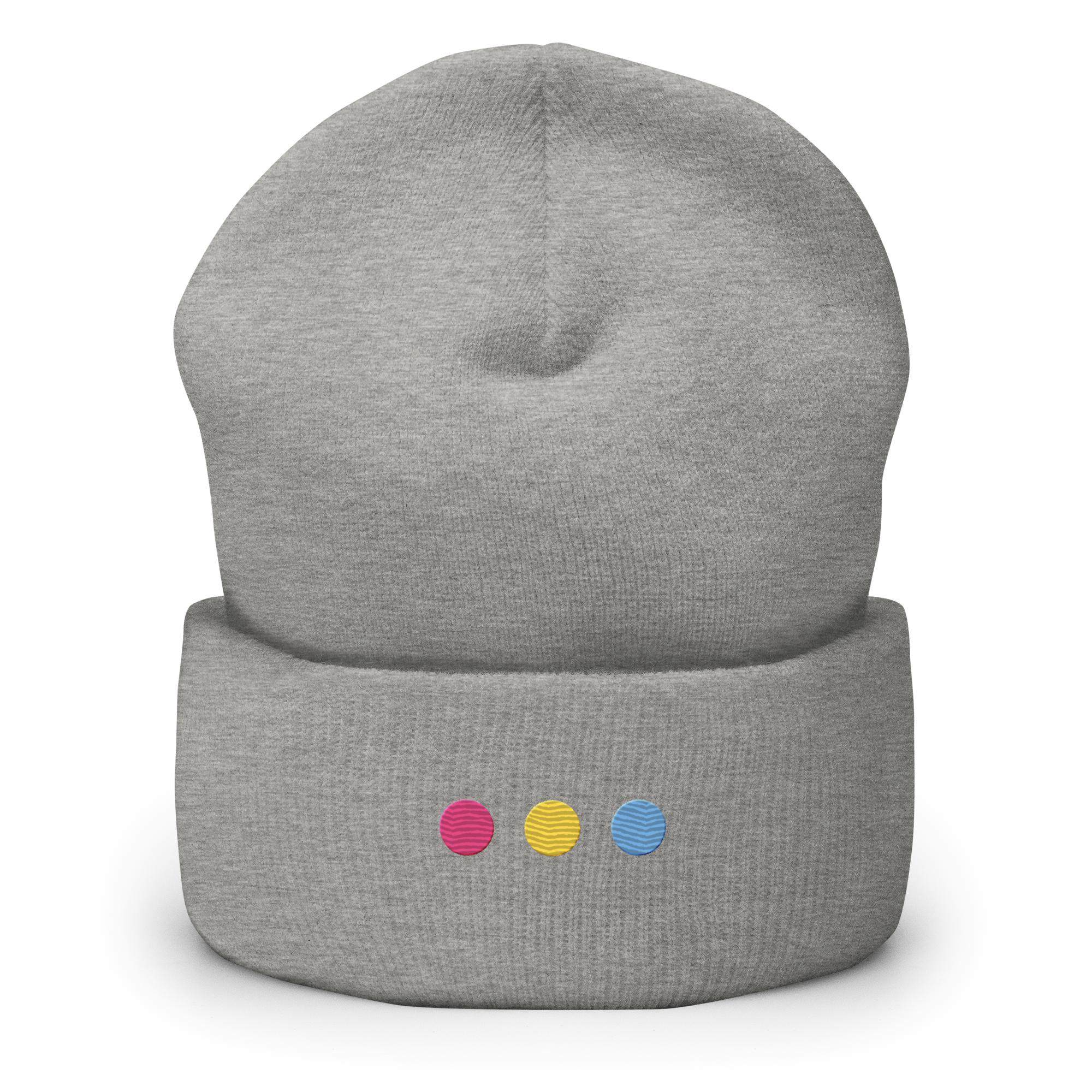 Embroidered Pansexual Beanie: Pride Flag Horizontal Circle Design