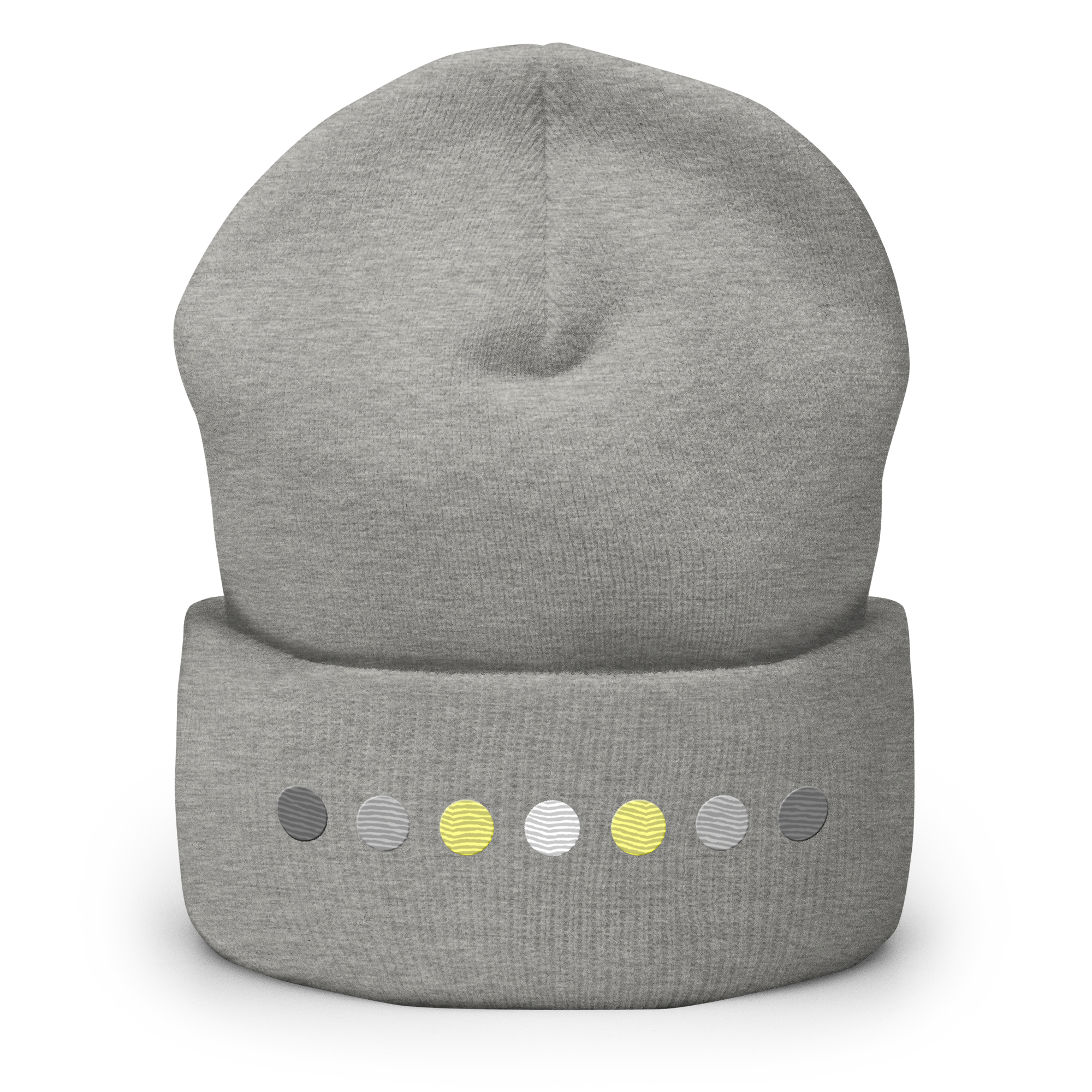 Embroidered Demigender Beanie: Pride Flag Horizontal Circle Design