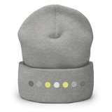 Embroidered Demigender Beanie: Pride Flag Horizontal Circle Design