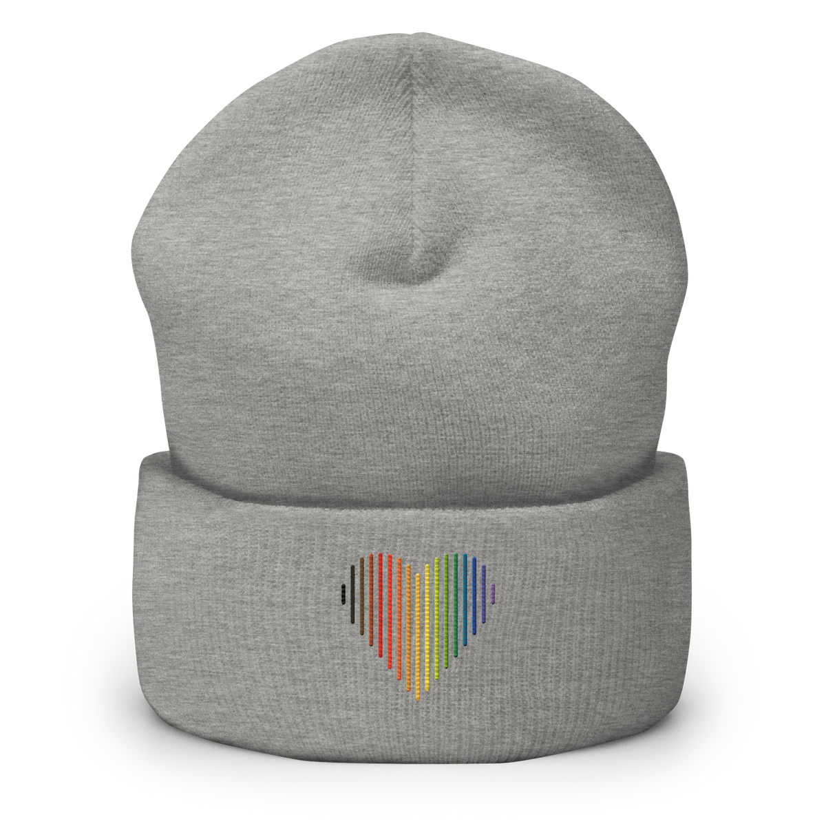 Philly Pride Heart Lines Beanie: Embroidered Pride Gradient Hat