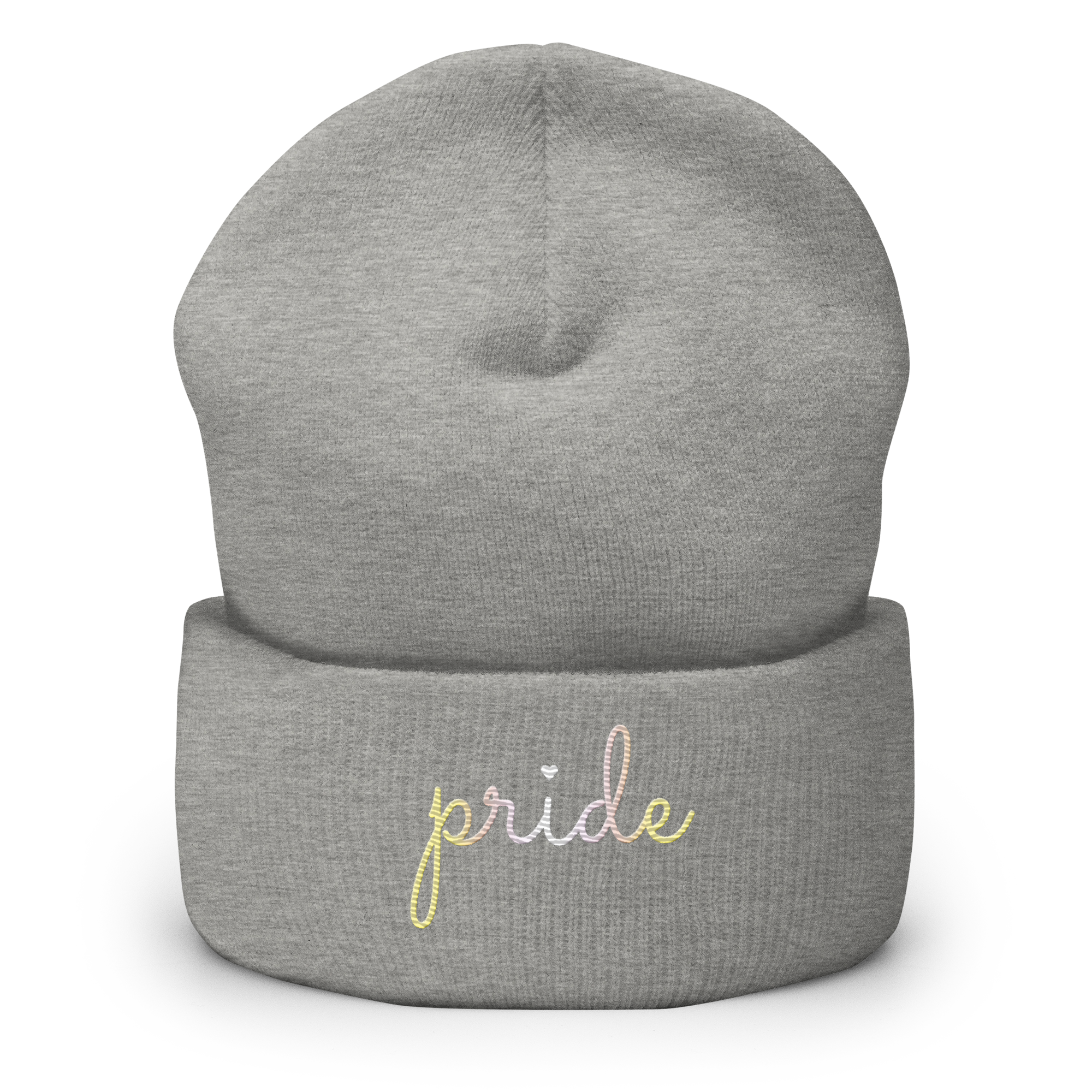 Pangender Pride Beanie: Cursive 'Pride' in Gradient Colors