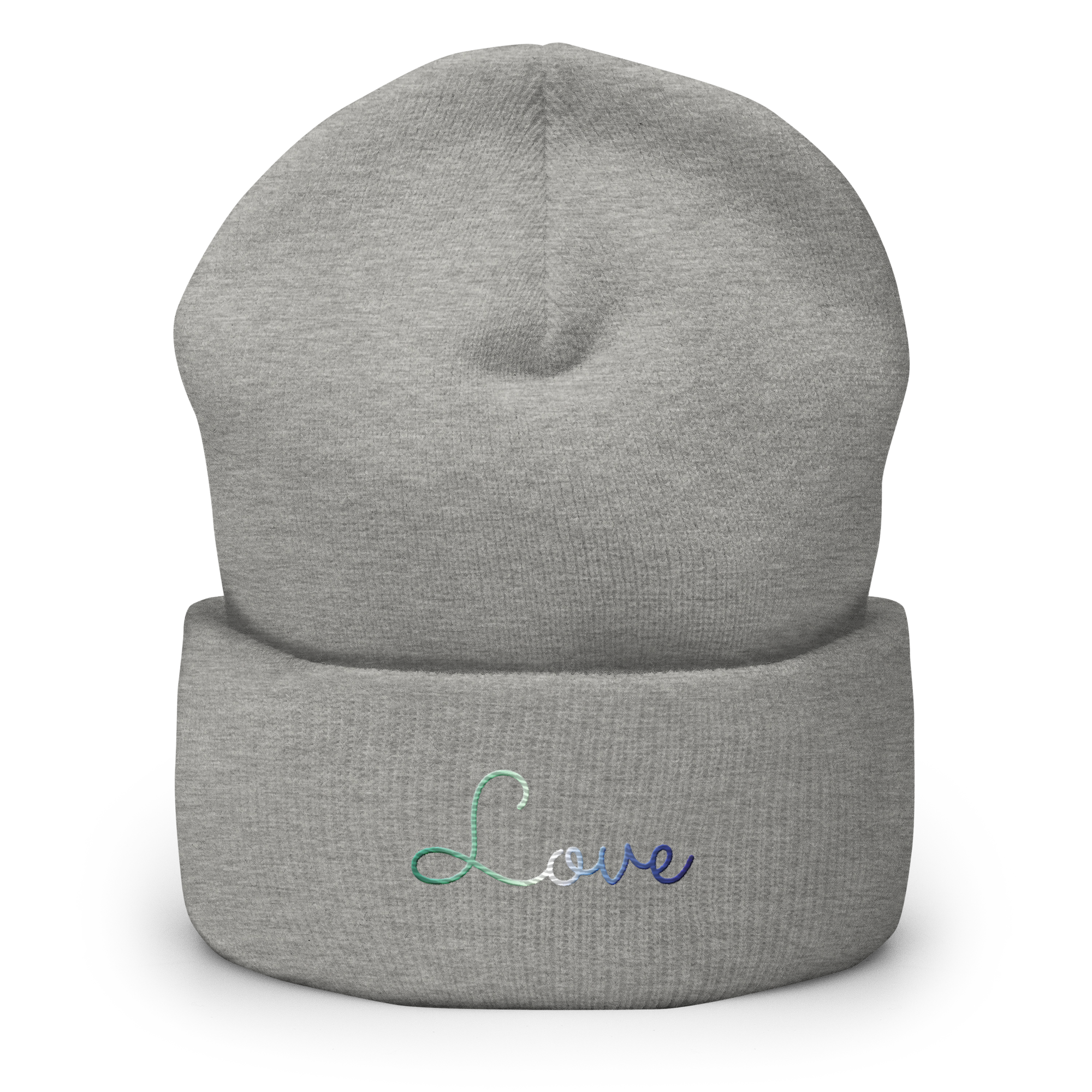 Gay Pride Love Script Beanie: Ellegantly Embroidered Pride Hat