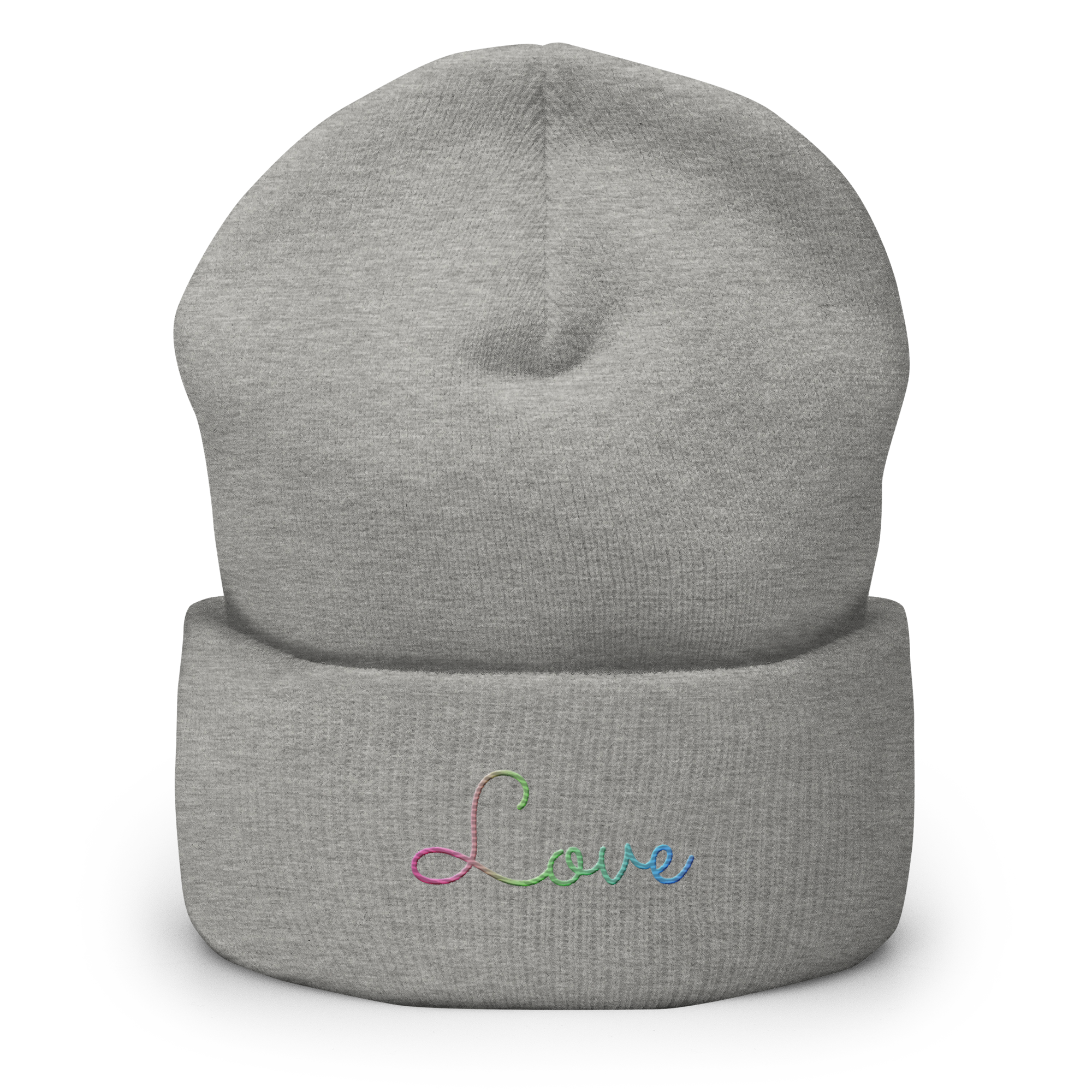 Polysexual Love Script Beanie: Ellegantly Embroidered Pride Hat