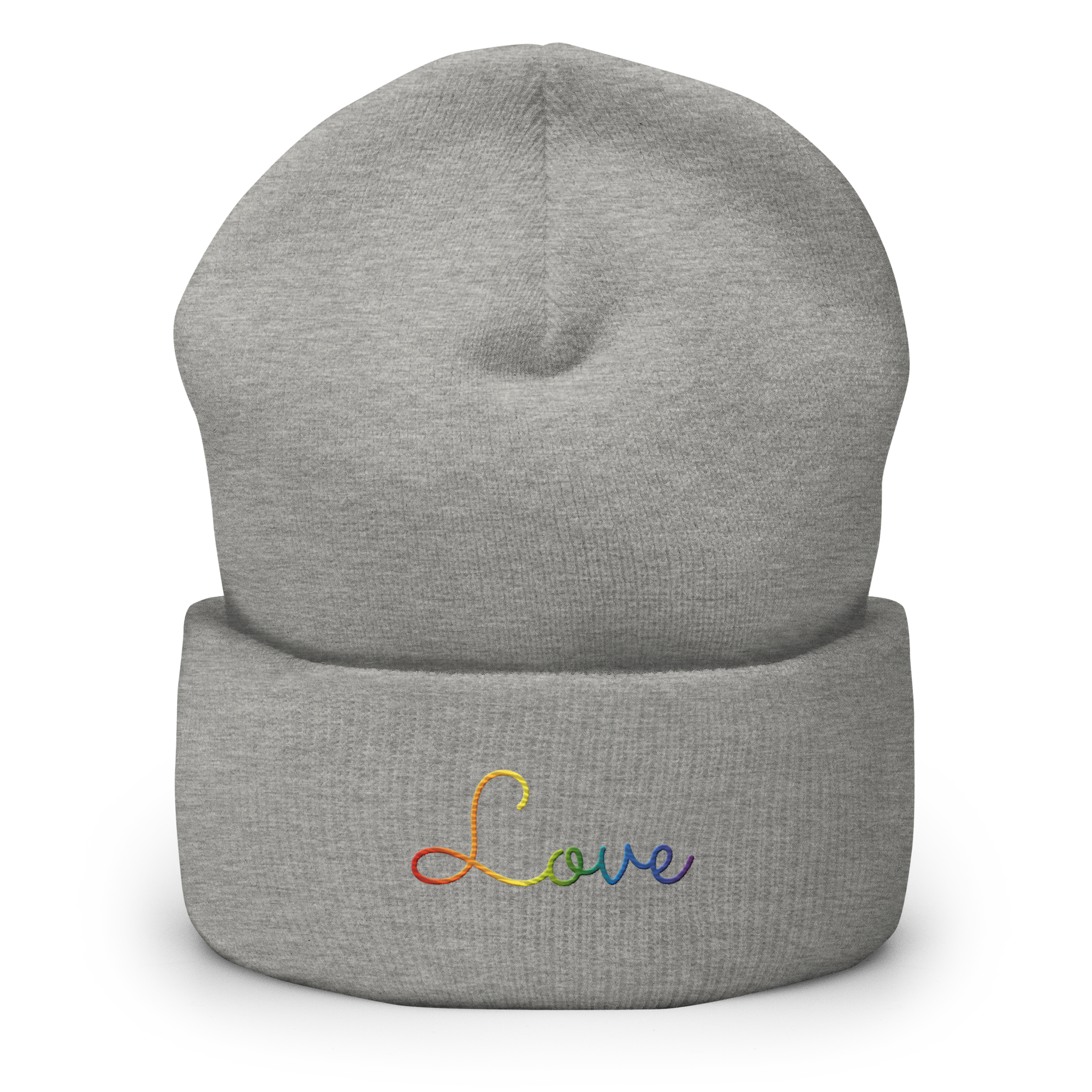 Pride Love Script Beanie: Ellegantly Embroidered Pride Hat