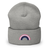 Embroidered Genderfluid Rainbow Beanie: Pride Flag LGBTQ+ Design