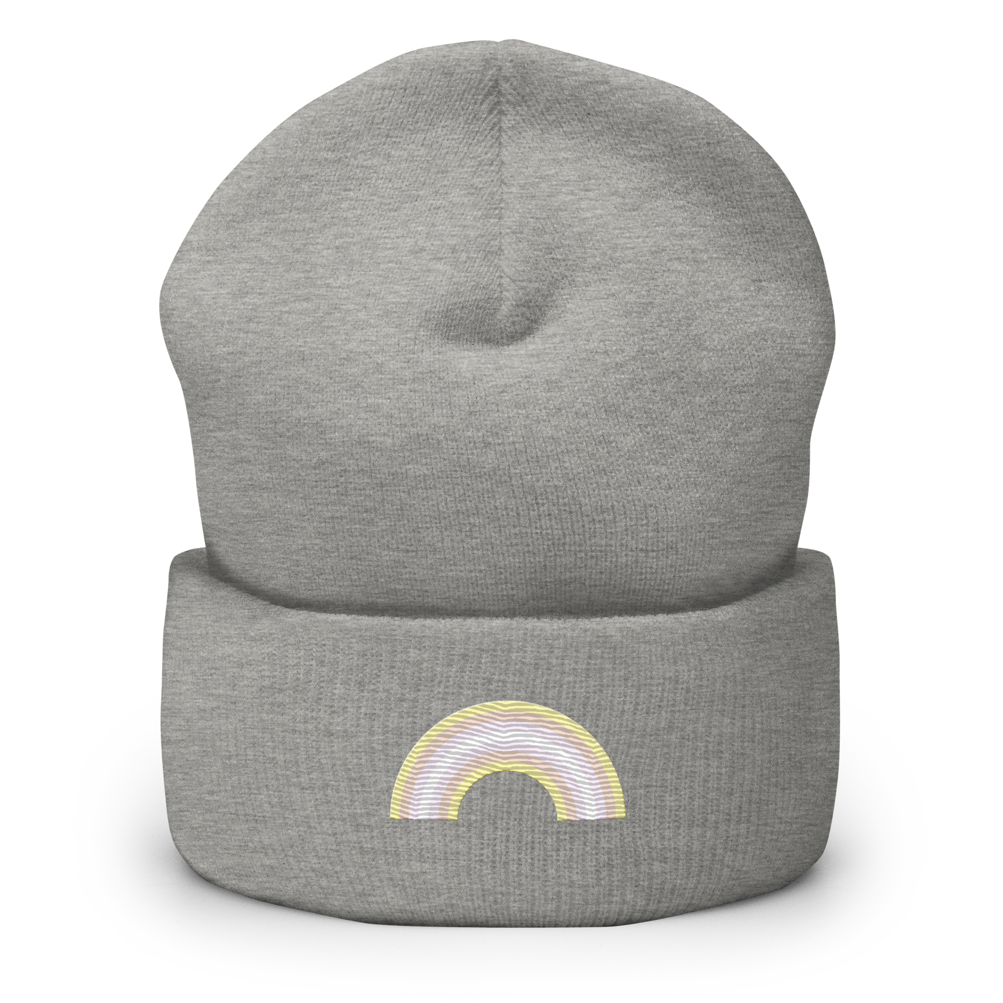 Embroidered Pangender Rainbow Beanie: Pride Flag LGBTQ+ Design