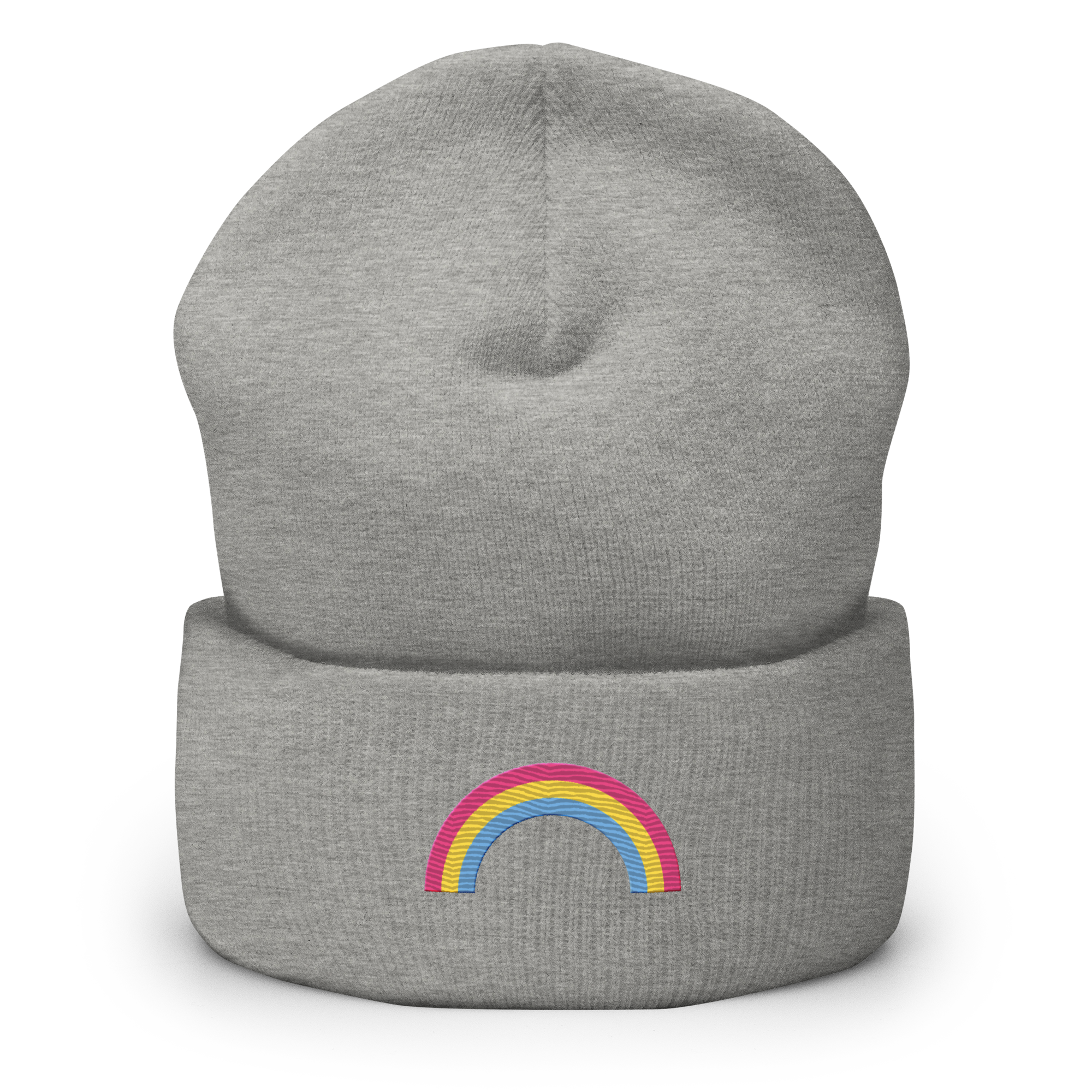 Embroidered Pansexual Rainbow Beanie: Pride Flag LGBTQ+ Design