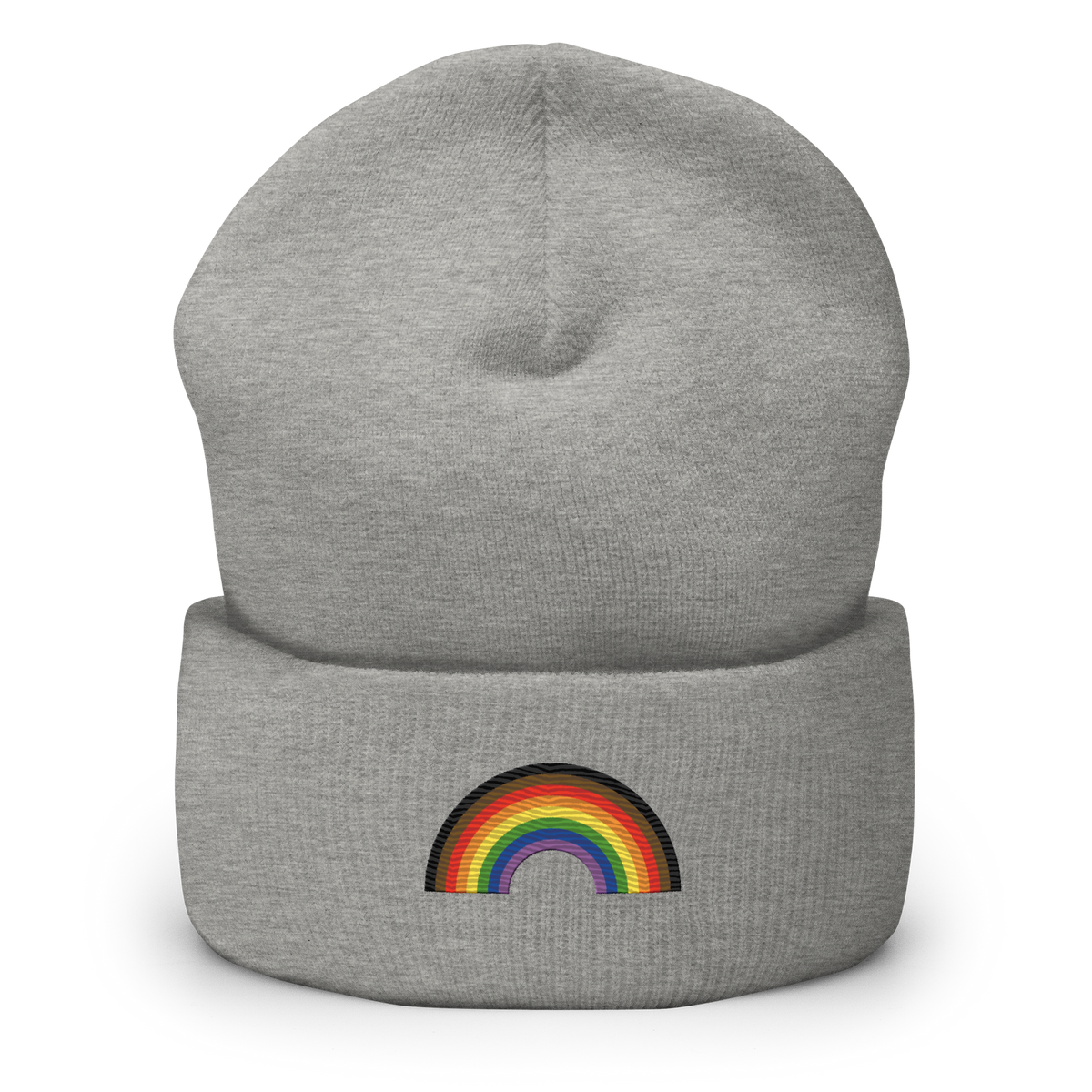 Embroidered Philly Pride Rainbow Beanie: Pride Flag LGBTQ+ Design