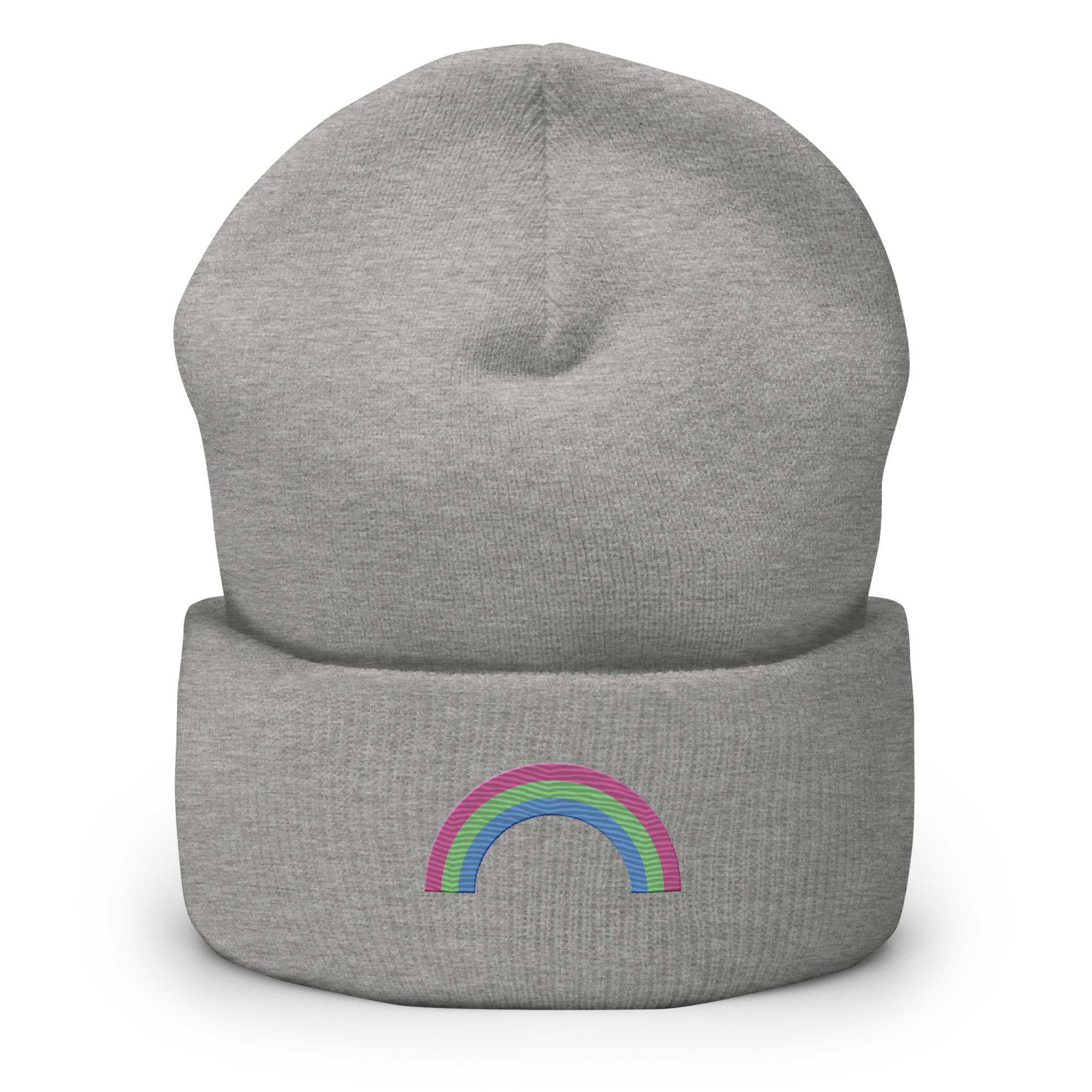 Embroidered Polysexual Rainbow Beanie: Pride Flag LGBTQ+ Design