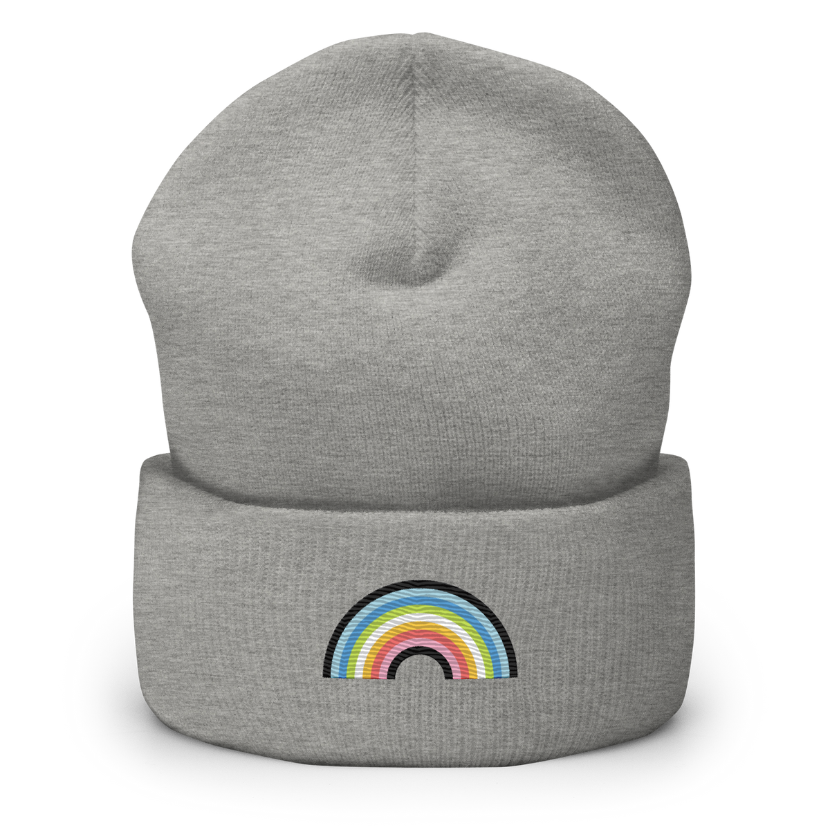Embroidered Queer Rainbow Beanie: Pride Flag LGBTQ+ Design