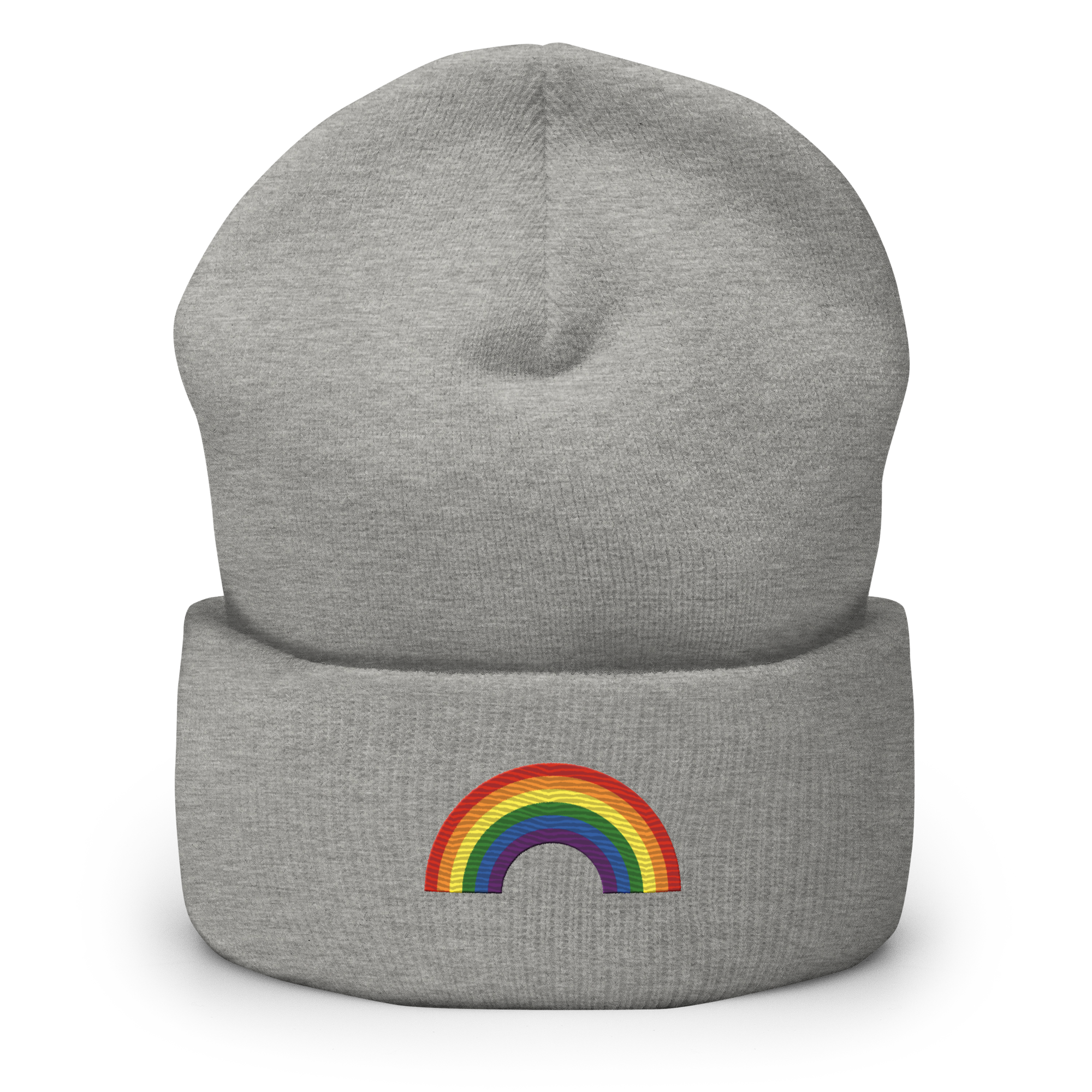 Embroidered Pride Rainbow Beanie: Pride Flag LGBTQ+ Design