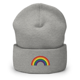 Embroidered Pride Rainbow Beanie: Pride Flag LGBTQ+ Design