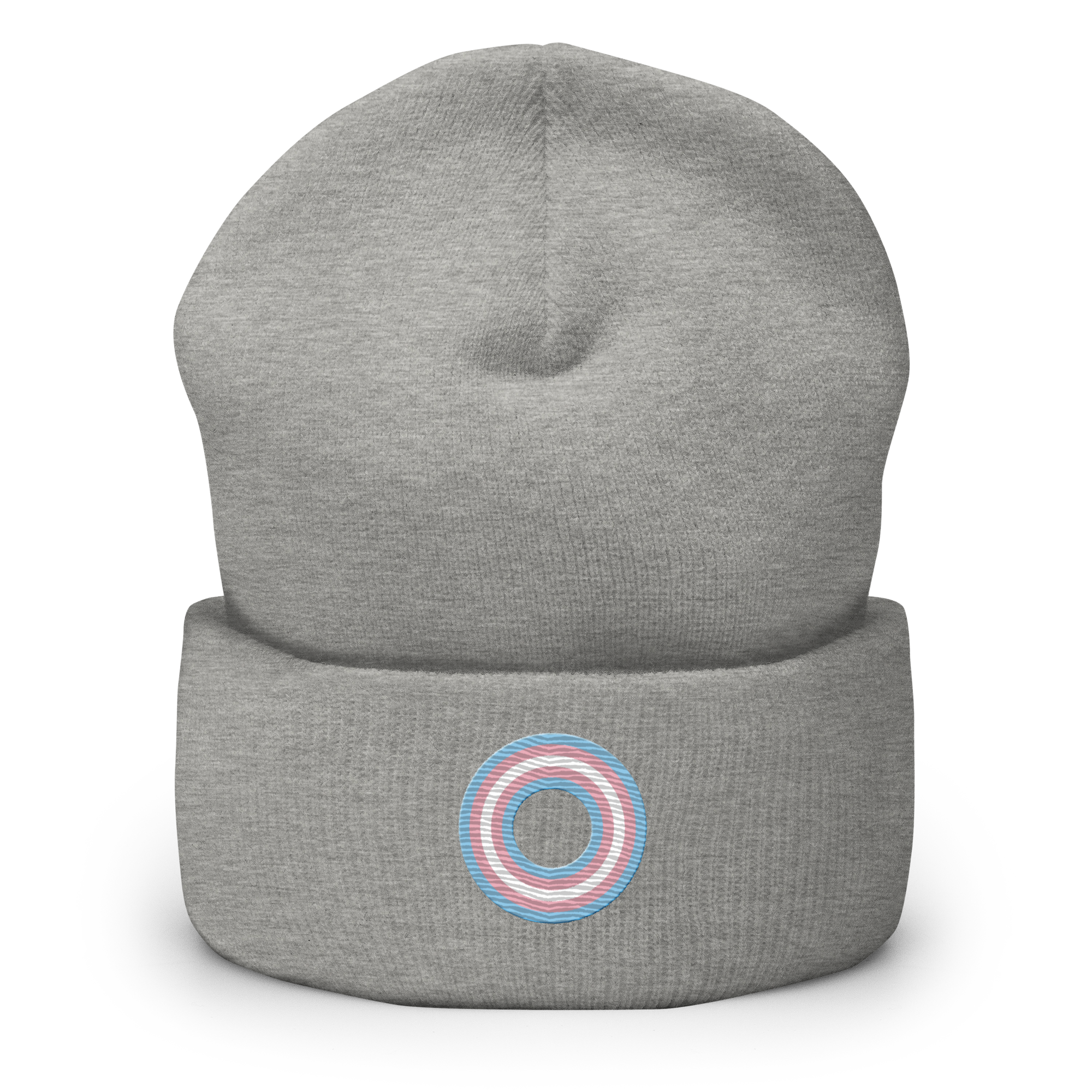Embroidered Beanie: Transgender Pride Ring Emblem Design