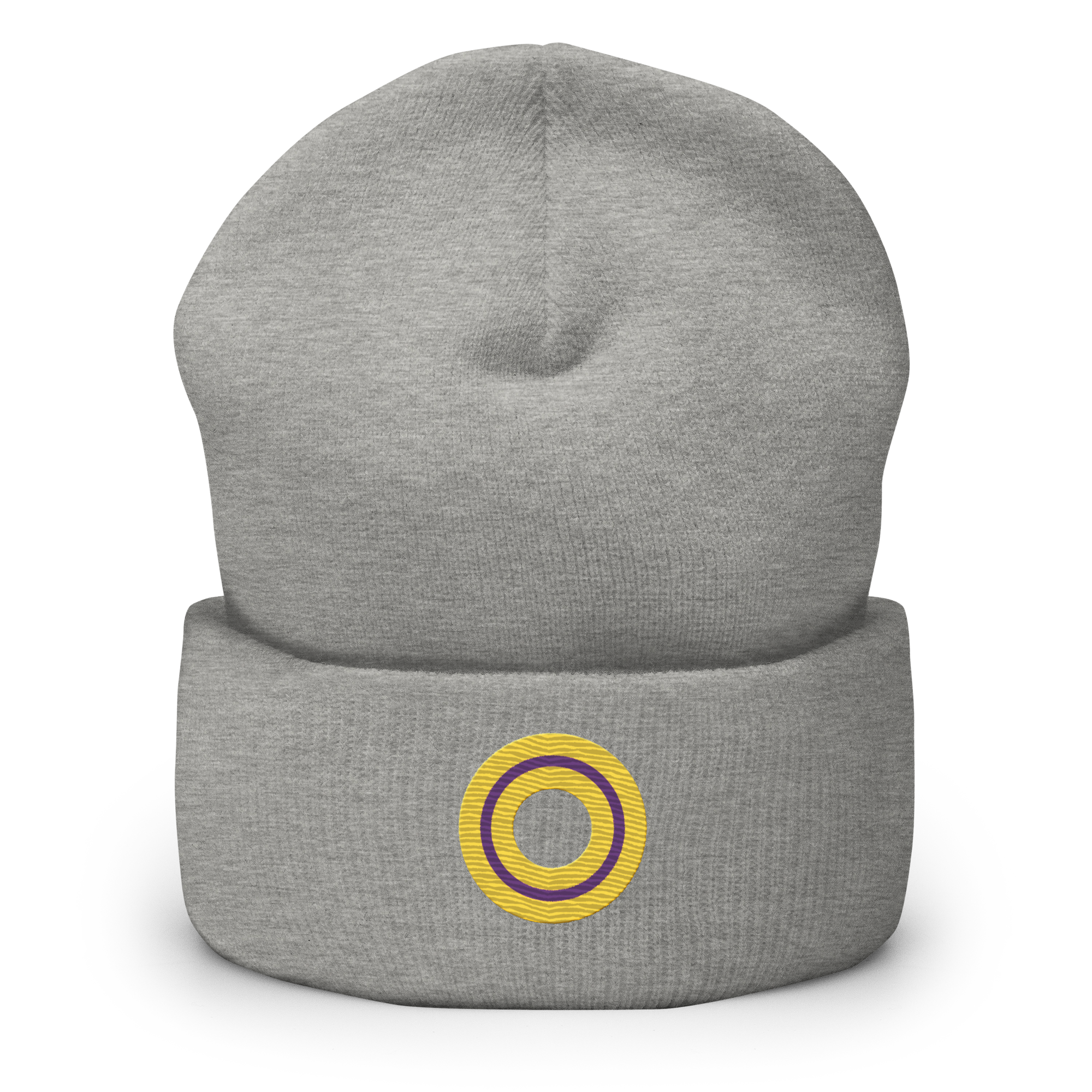 Embroidered Beanie: Intersex Pride Ring Emblem Design