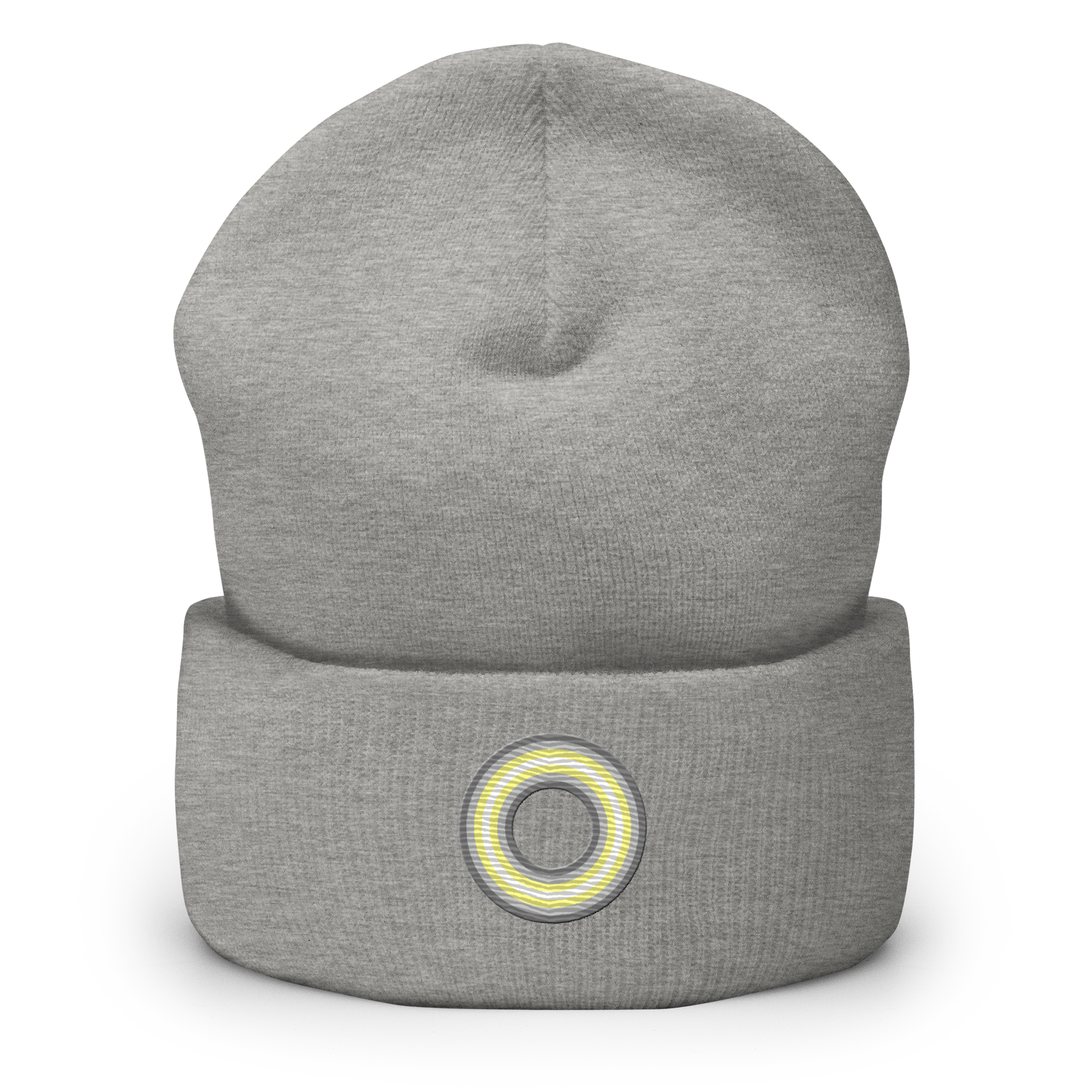 Embroidered Beanie: Demigender Pride Ring Emblem Design
