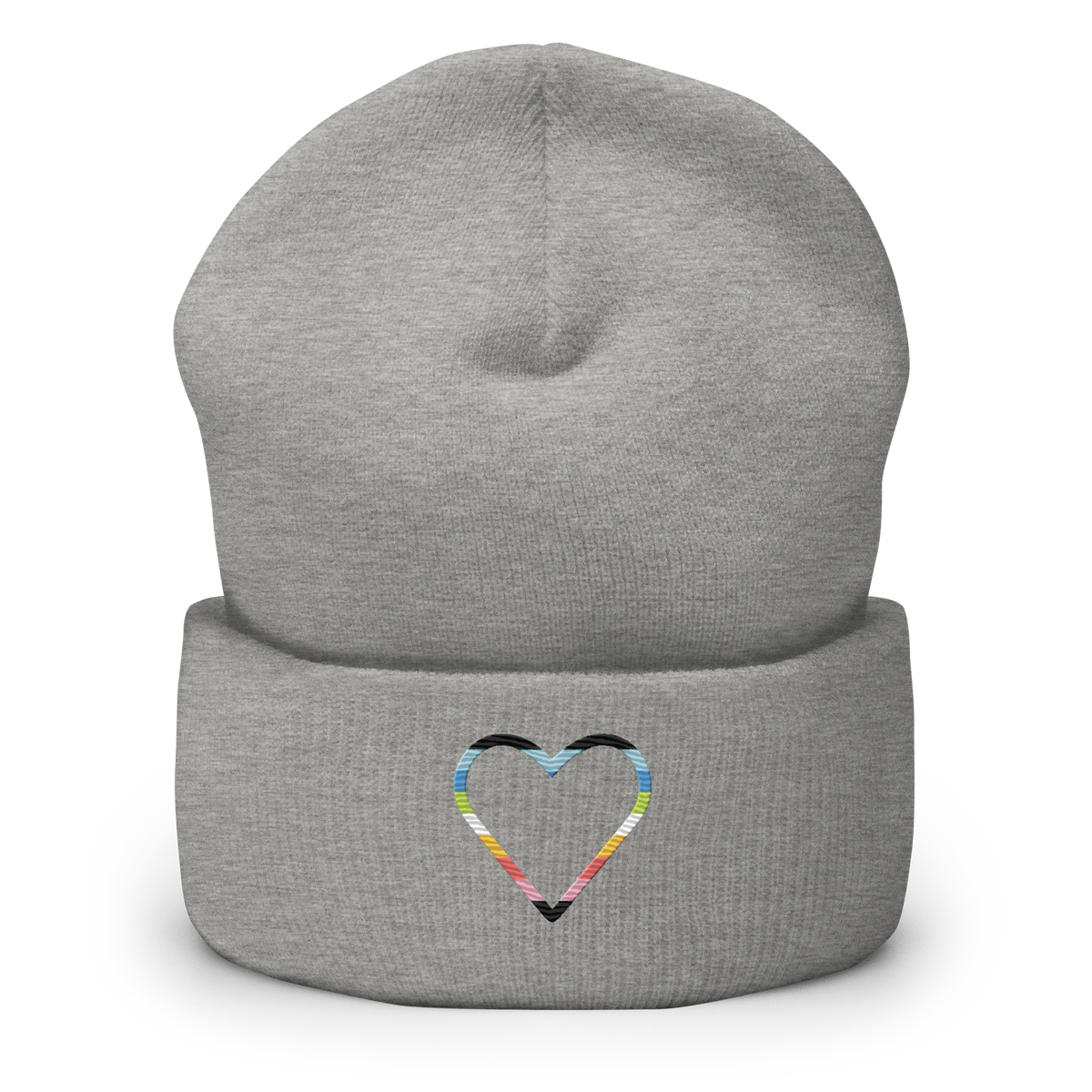 Queer Heart Beanie: Embroidered Pride Hat