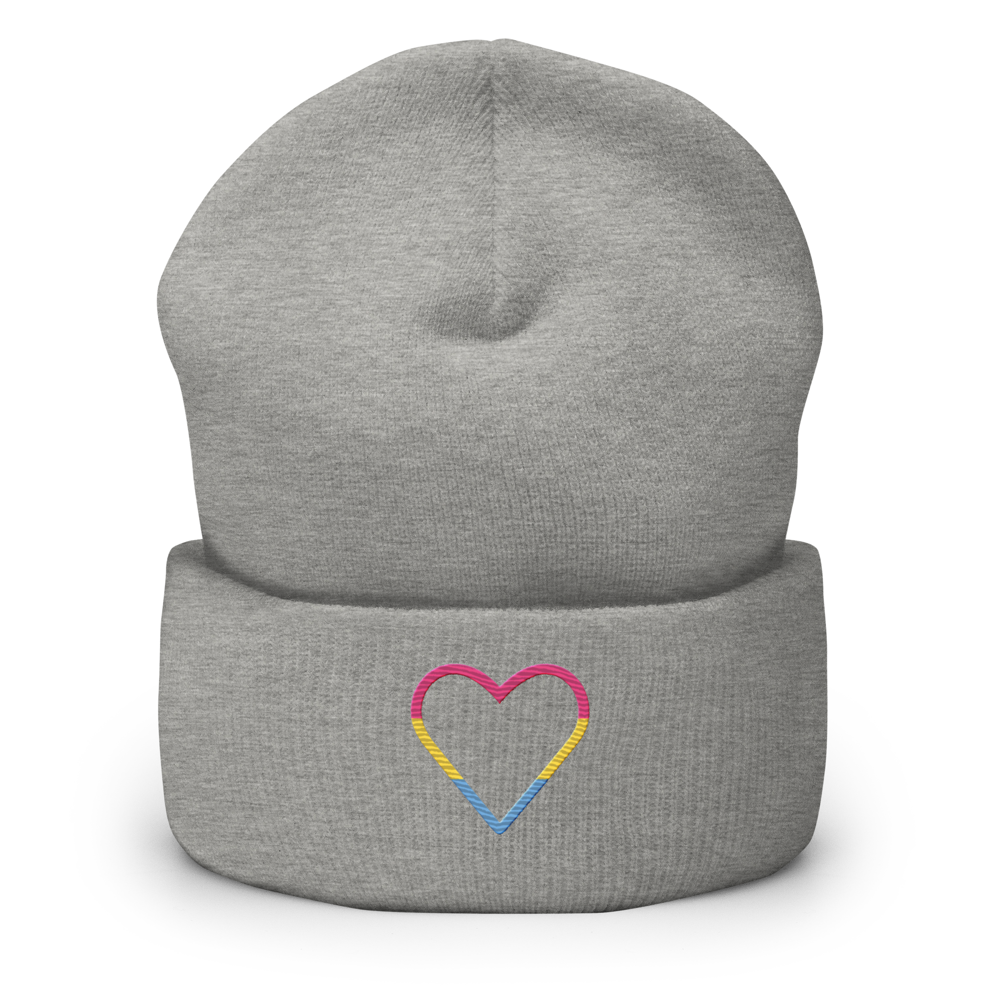 Pansexual Heart Beanie: Embroidered Pride Hat