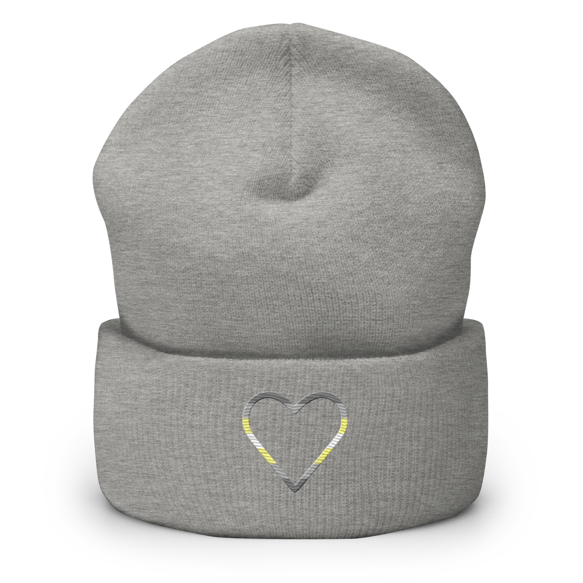 Demigender Heart Beanie: Embroidered Pride Hat