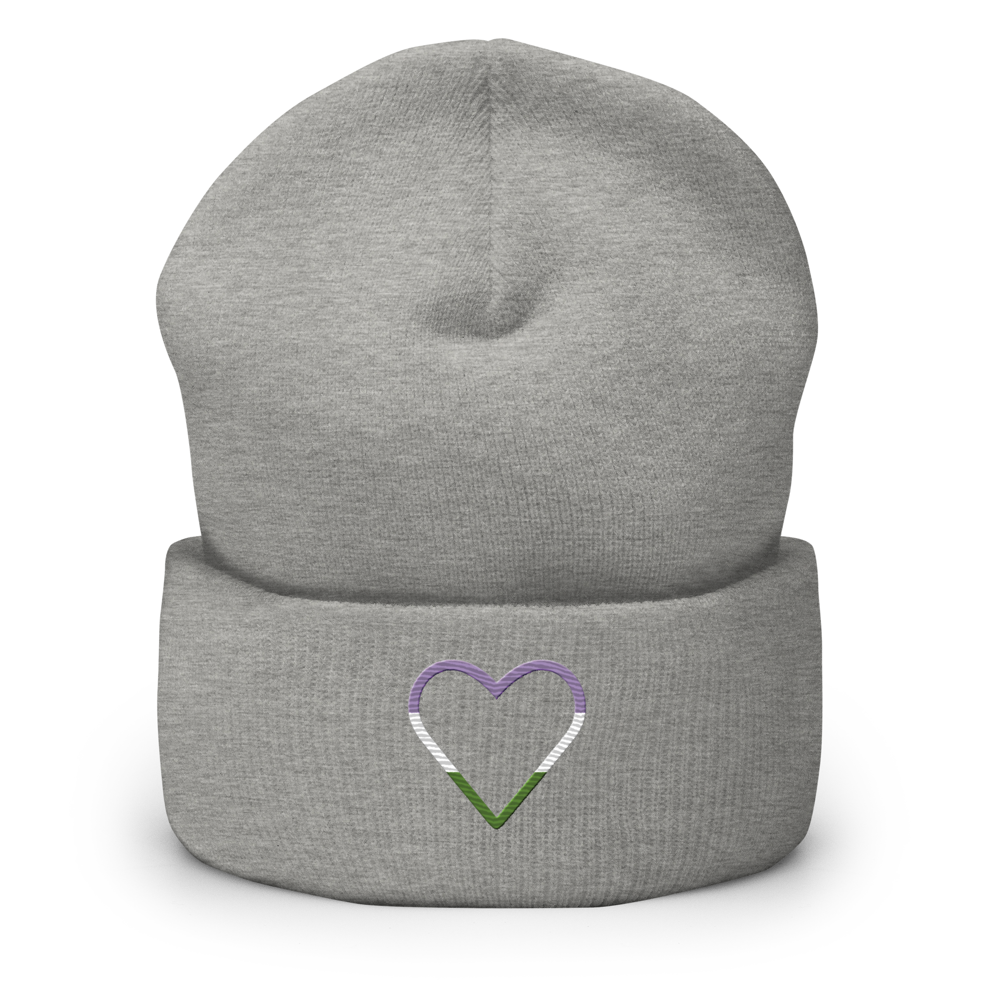 Genderqueer Heart Beanie: Embroidered Pride Hat