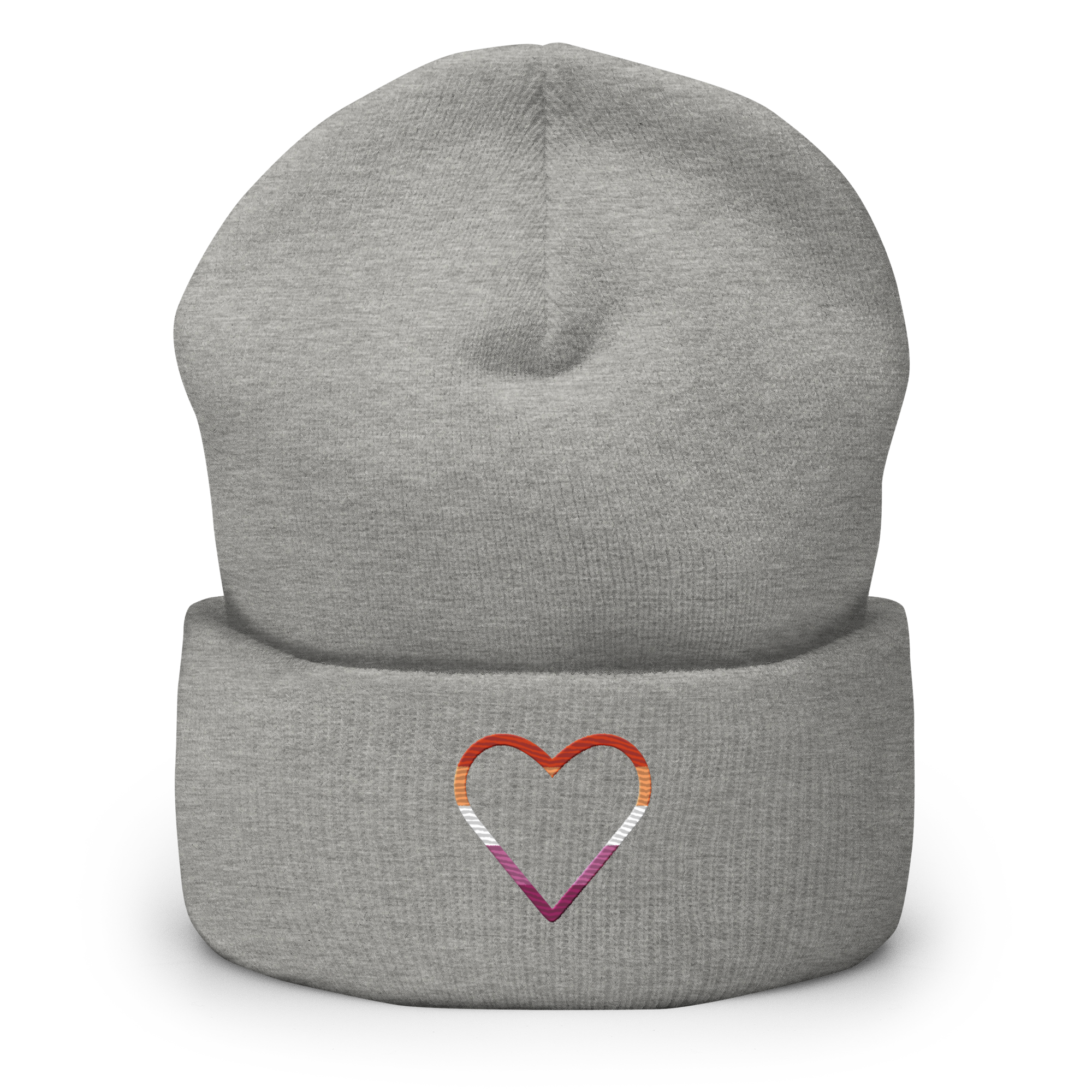 Lesbian Heart Beanie: Embroidered Pride Hat
