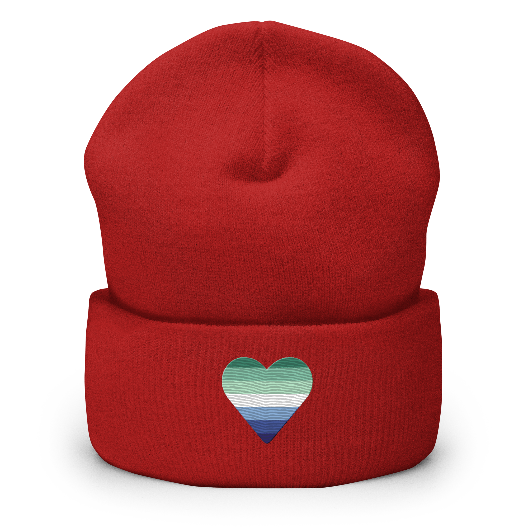 Gay Pride Flag Embroidered Heart Beanie: Celebratory LGBTQ+ Pride Design