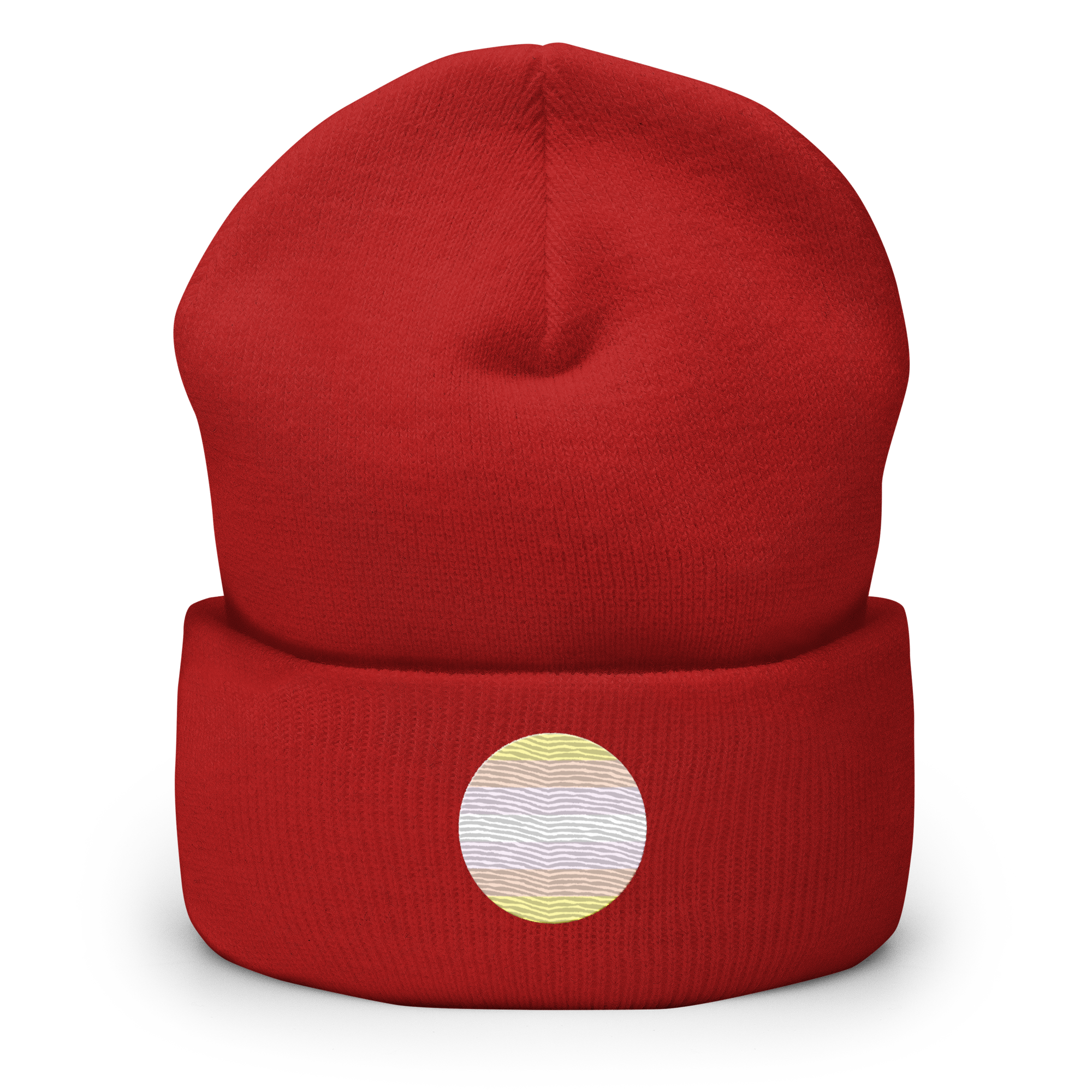 Pangender Flag Embroidered Circle Beanie: Celebratory LGBTQ+ Pride Design