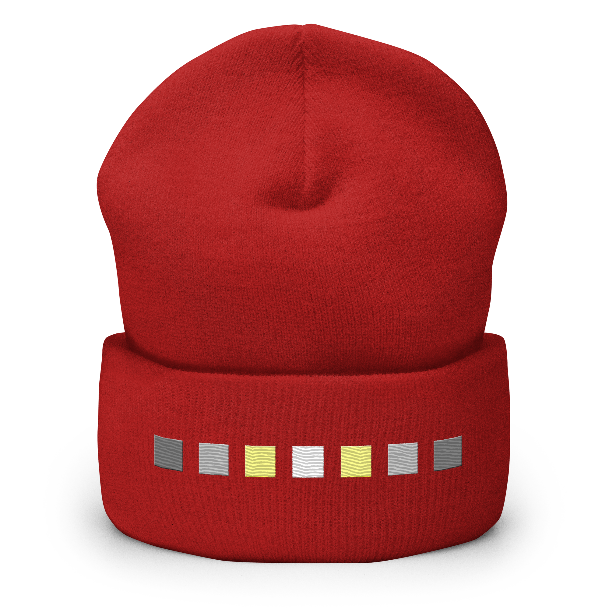 Embroidered Demigender Beanie: Pride Flag Horizontal Square Design