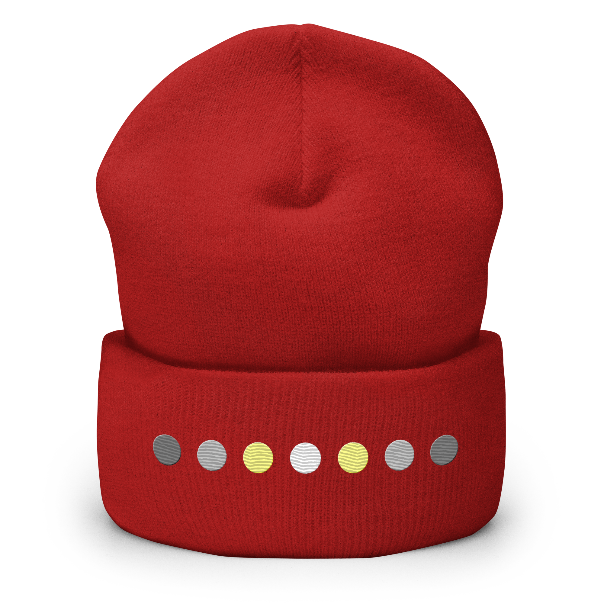 Embroidered Demigender Beanie: Pride Flag Horizontal Circle Design