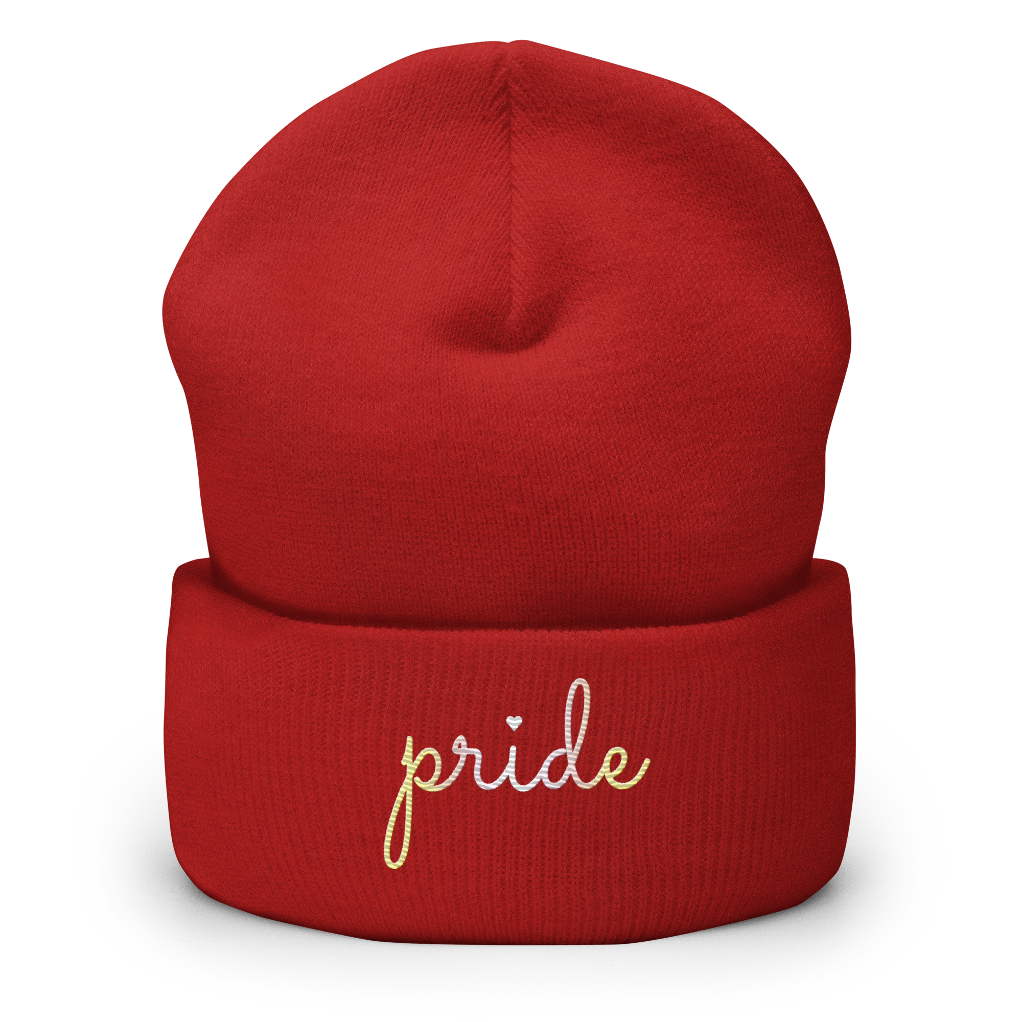 Pangender Pride Beanie: Cursive 'Pride' in Gradient Colors