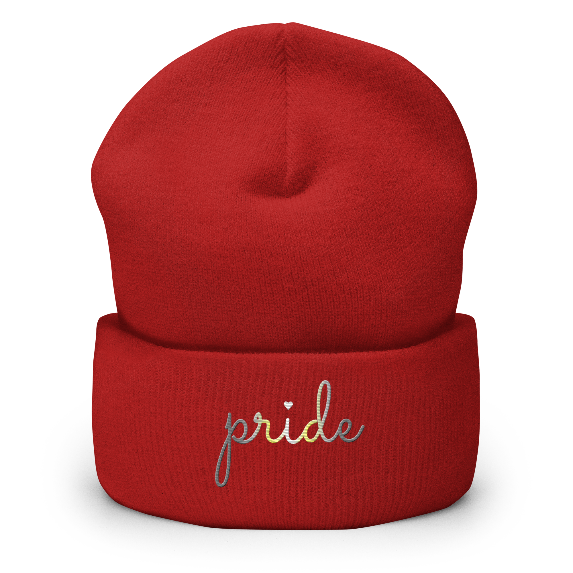 Demigender Pride Beanie: Cursive 'Pride' in Gradient Colors