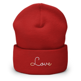Pangender Love Script Beanie: Ellegantly Embroidered Pride Hat
