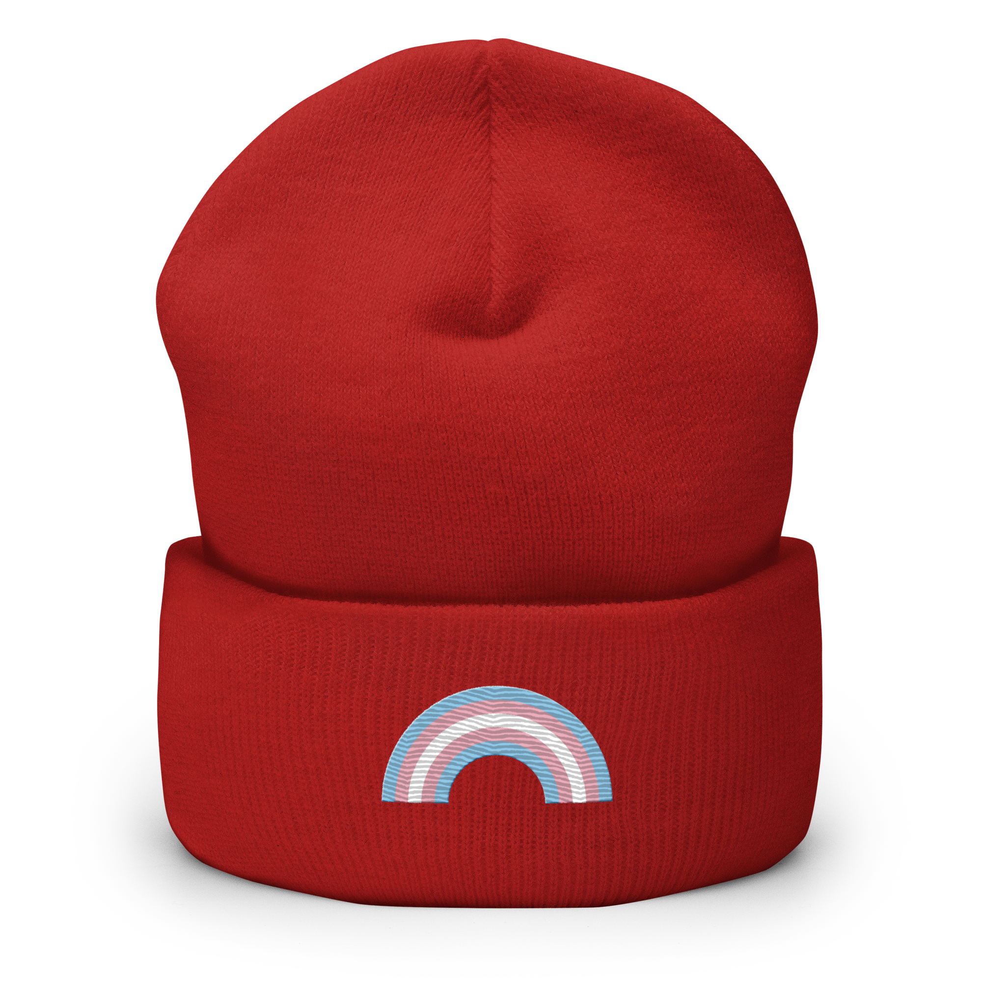 Embroidered Transgender Rainbow Beanie: Pride Flag LGBTQ+ Design