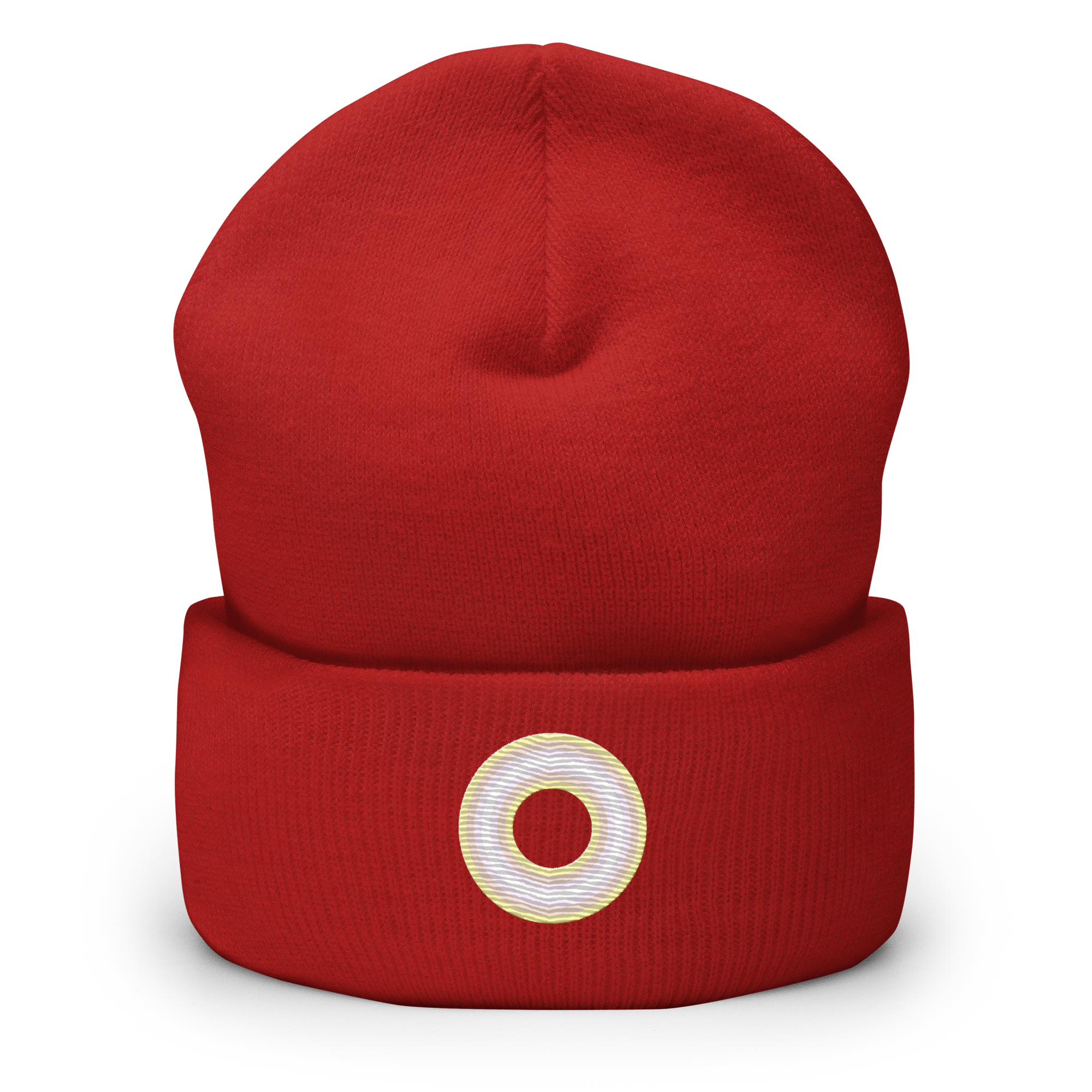 Embroidered Beanie: Pangender Pride Ring Emblem Design