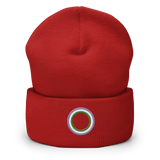 Embroidered Beanie: Genderqueer Pride Ring Emblem Design